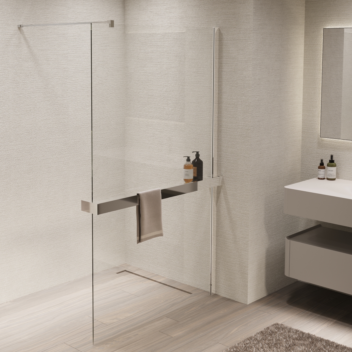 душевой уголок vincea walk-in 110x200 стекла прозрачные, профиль хром