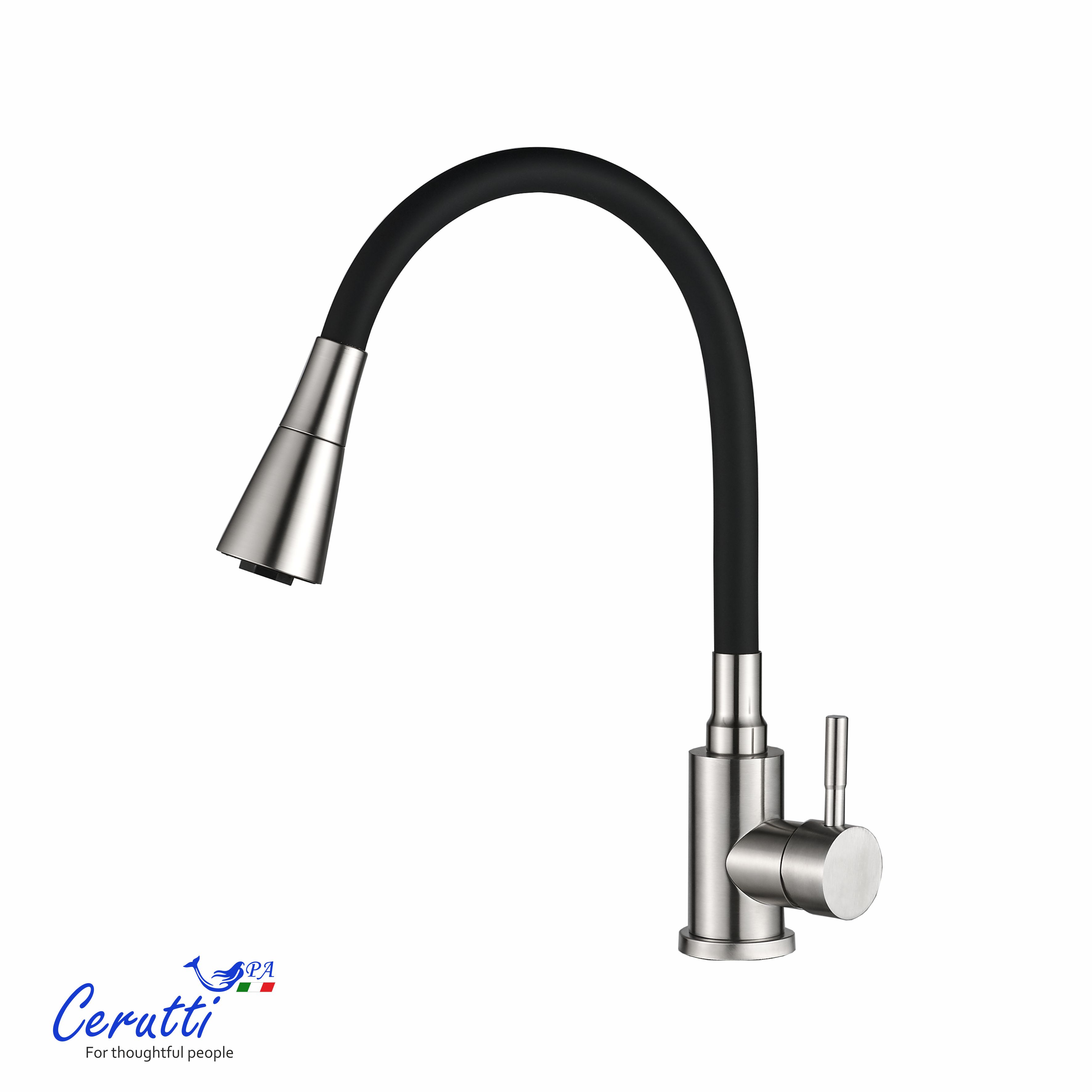 смеситель для кухни ceruttispa mia bn ct12129 матовый никель