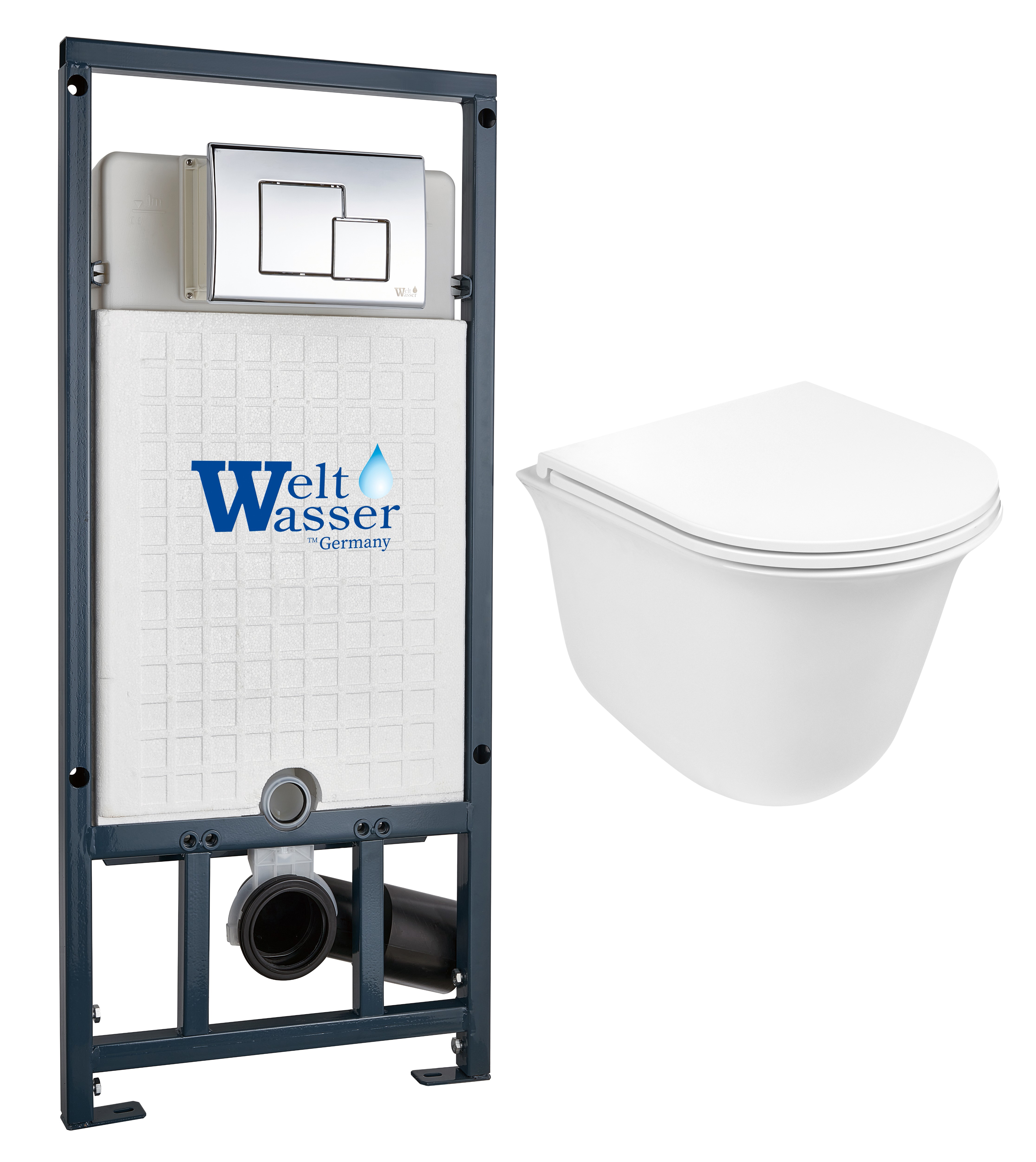 комплект инсталляции welt-wasser marberg 507 с унитазом telbach 004 gl-wt и клавишей смыва mar 507 se gl-wt белый глянец