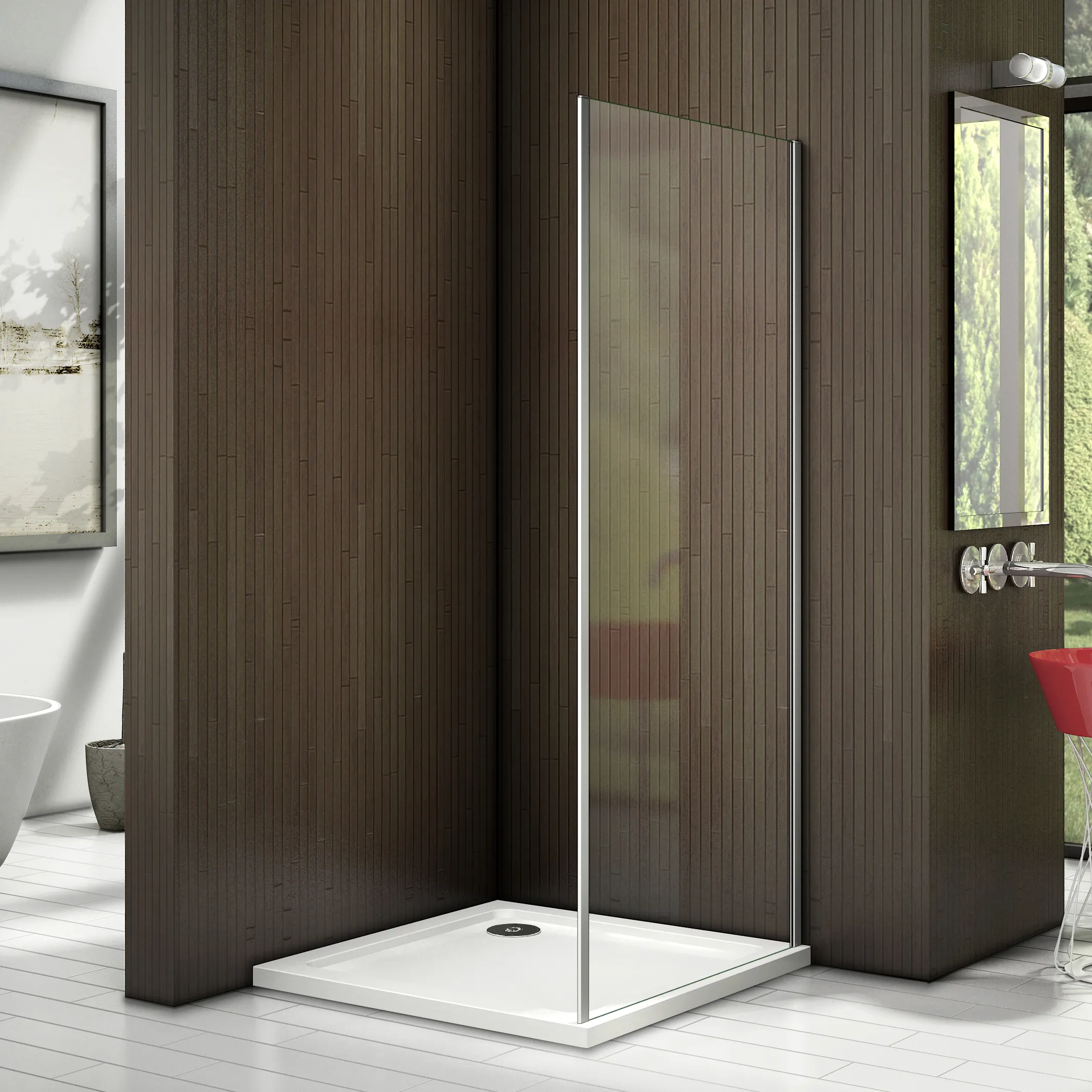 Душевой уголок Gutewetter Practic Square GK-401 70x70 (матовый хром/полистирол lines) фото 6 душевой уголок gutewetter practic square gk-401 70x70 (матовый хром/полистирол lines) фото 6