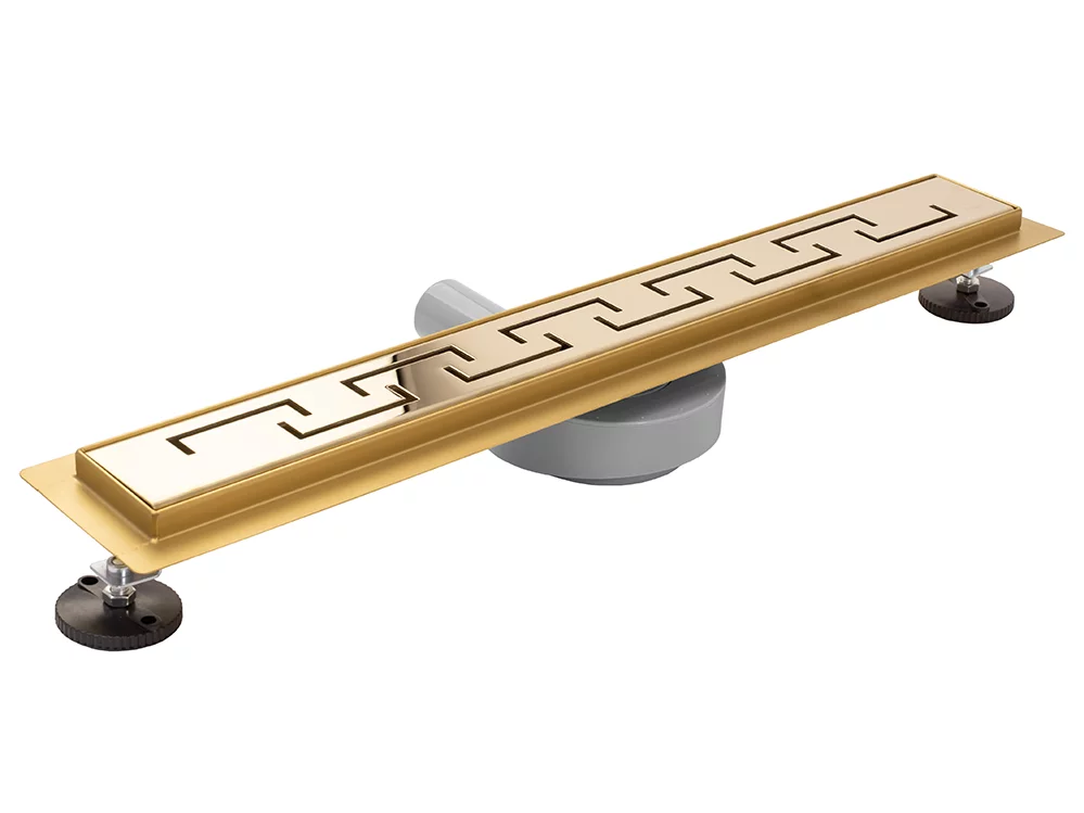 душевой лоток с решёткой rea greek pro mirror gold 80 rea-g8029
