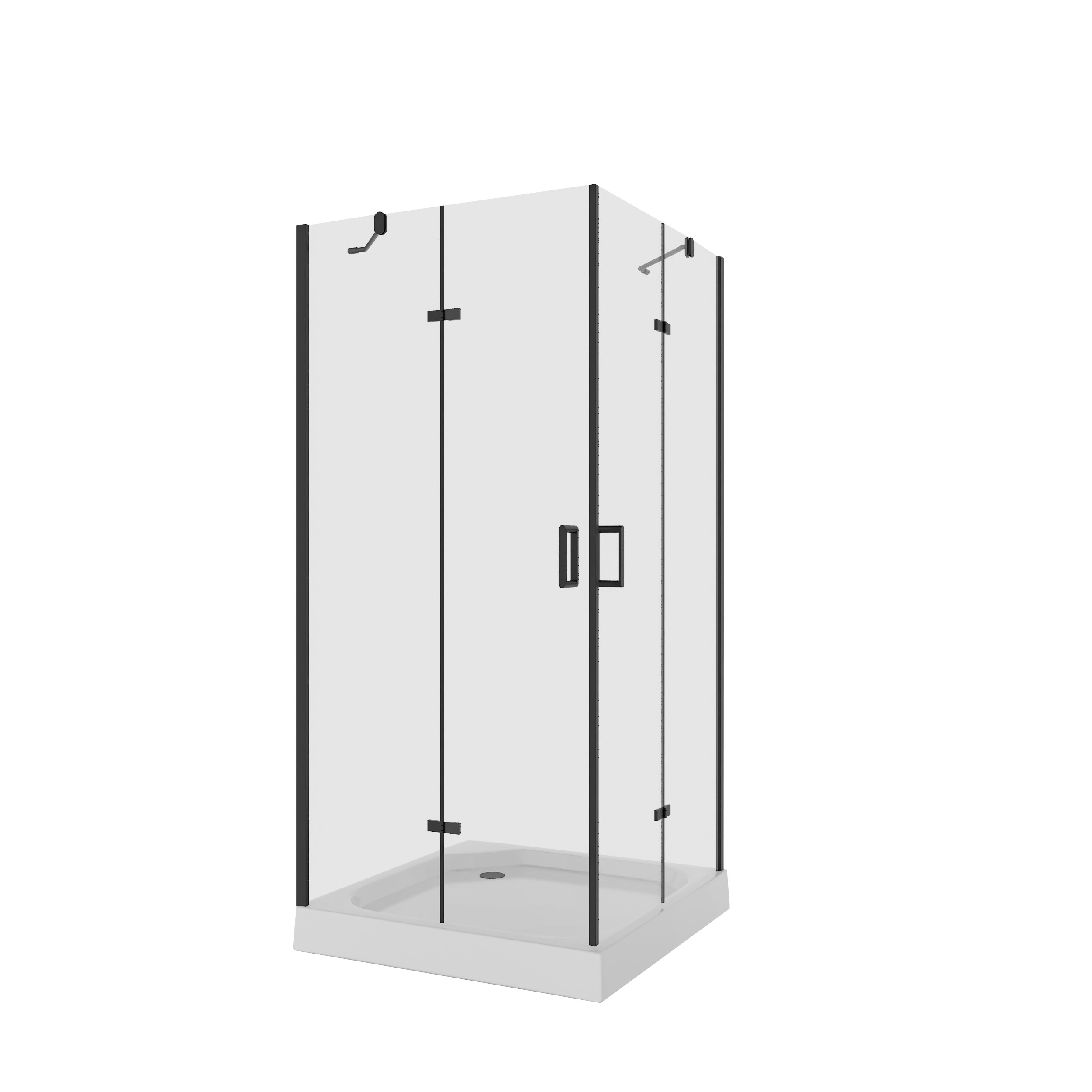 душевой уголок niagara nova ng-6814-08 black 100x100 без поддона прозрачное стекло