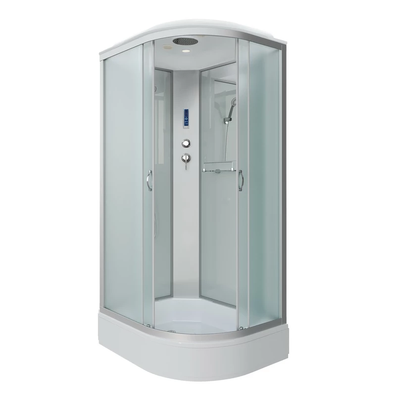 душевая кабина niagara classic ng-33394-14lp 130x90 стекла матовые, профиль серебро