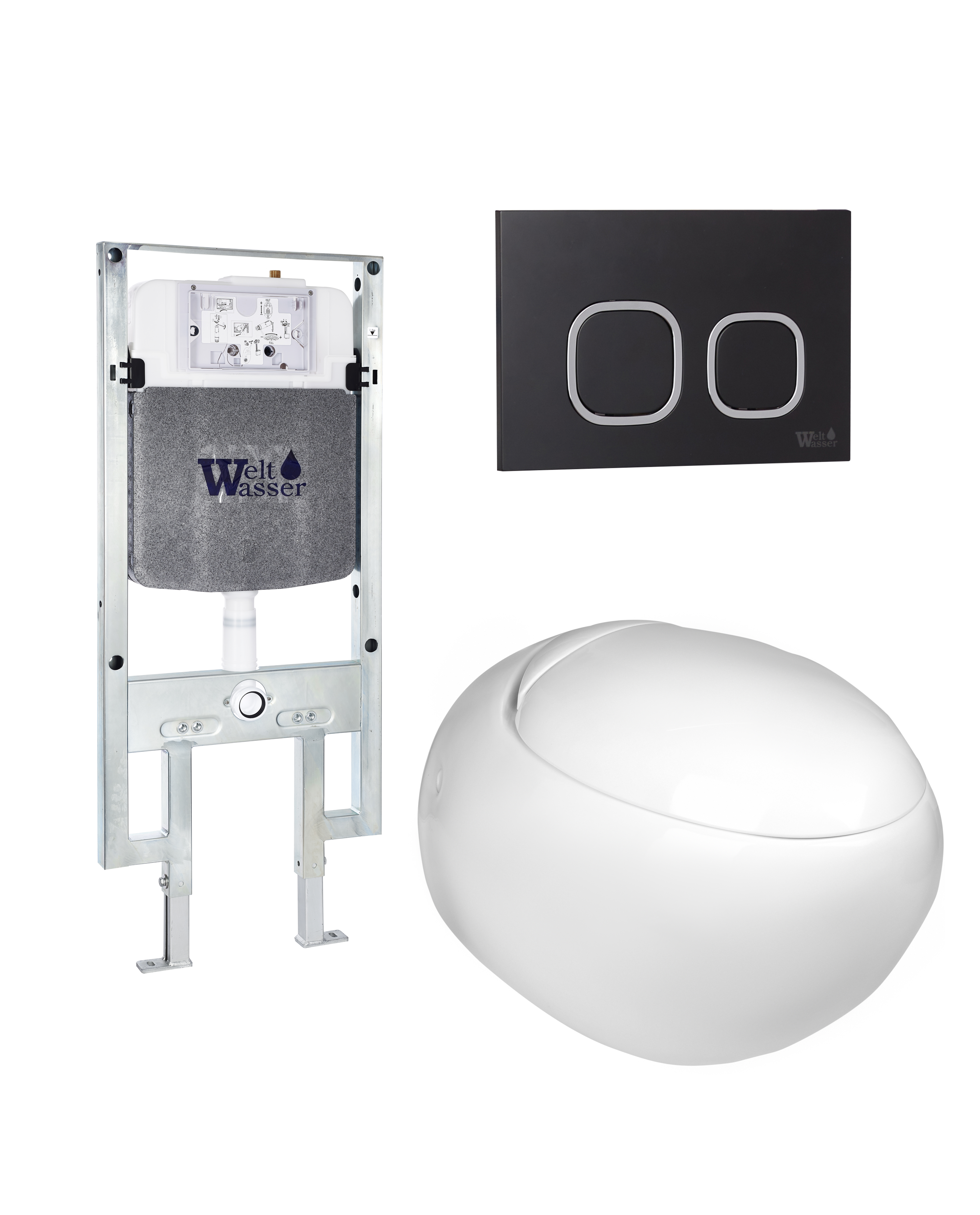 комплект welt-wasser amberg 497 st + jeckenbach 004 gl-wt + amberg rd-bl с черной клавишей