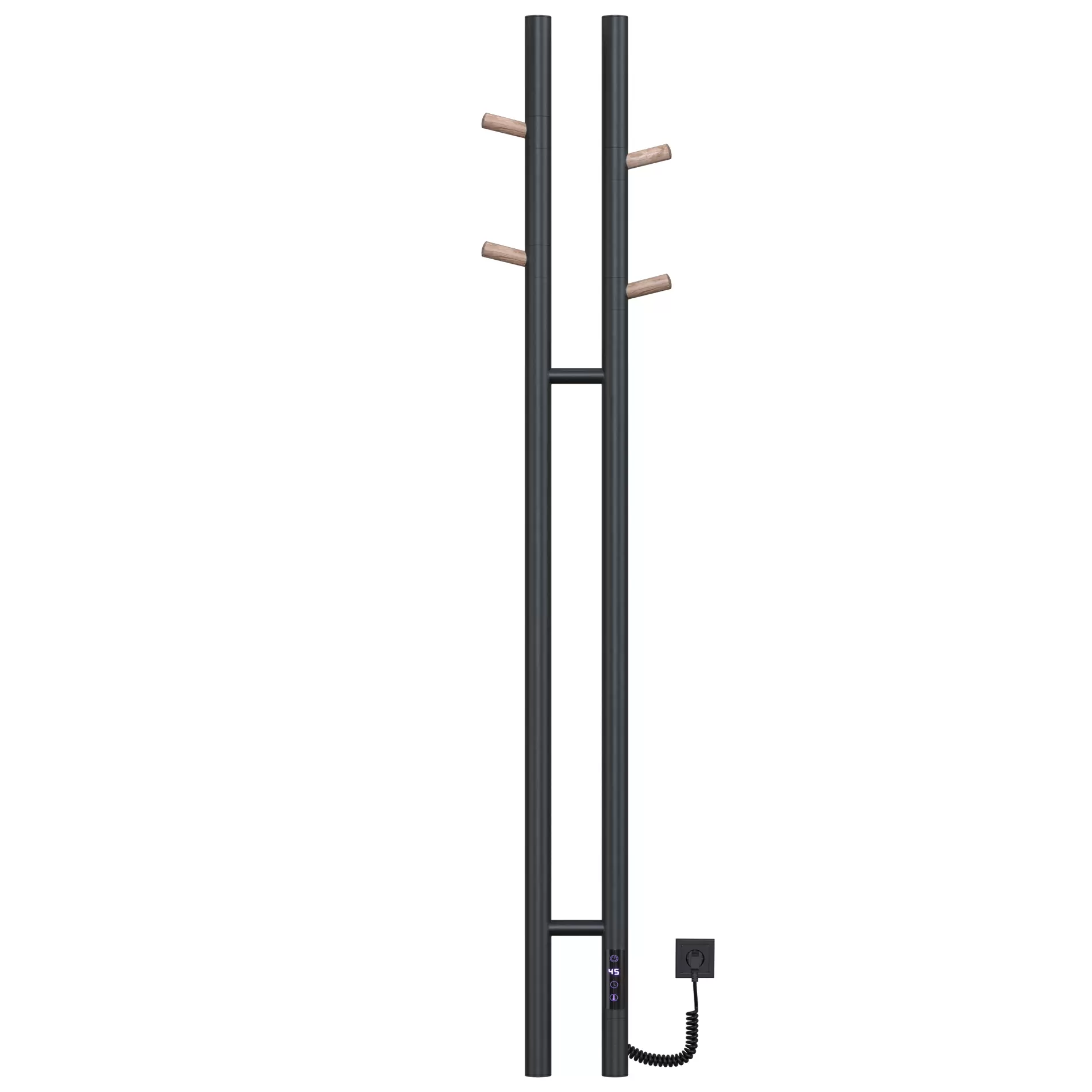 полотенцесушитель электрический gloss & reiter duofit.e2.l.25х140.h4.40.timer.black-wood черное дерево