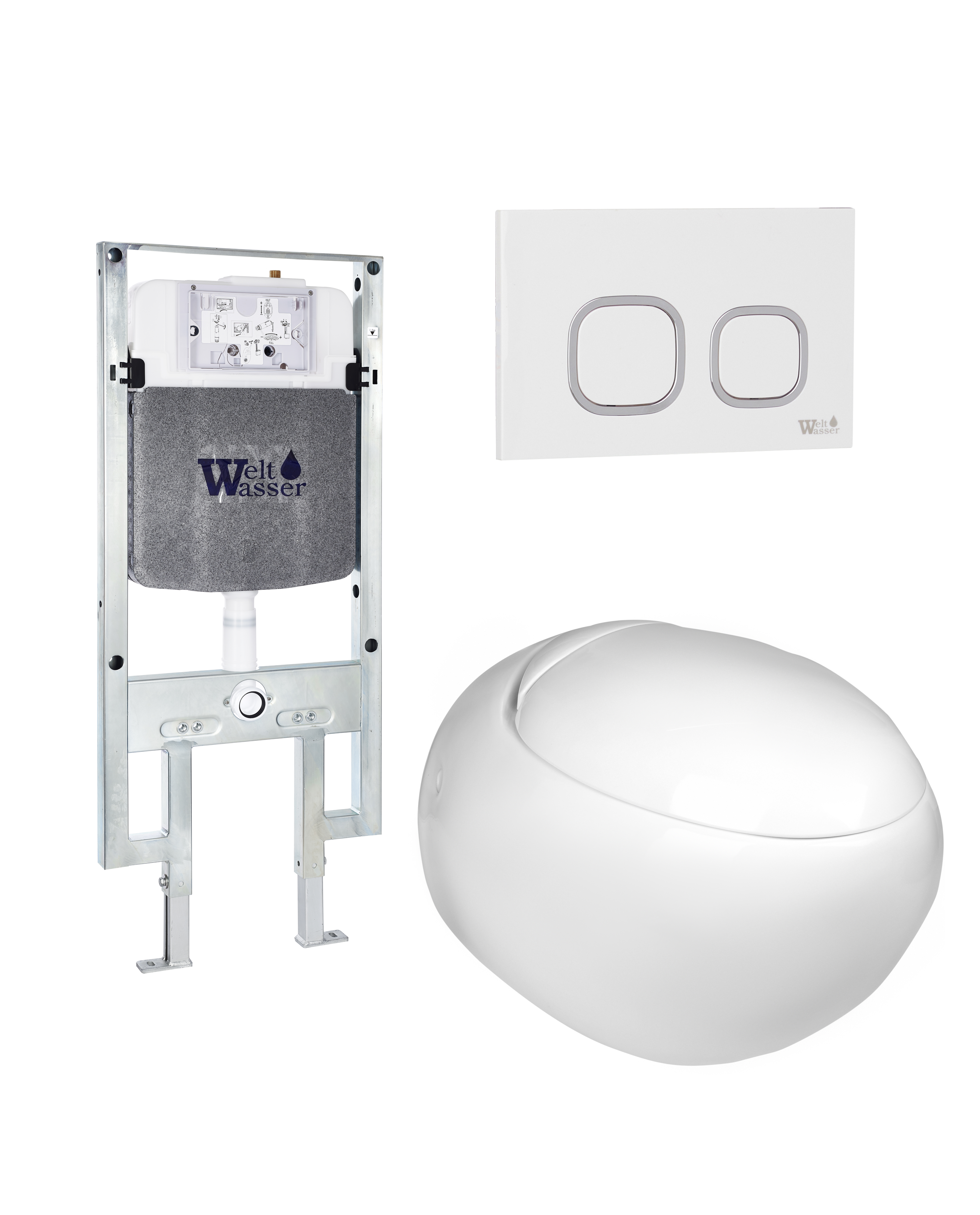 комплект welt-wasser amberg 497 st + jeckenbach 004 gl-wt + amberg rd-wt с белой клавишей