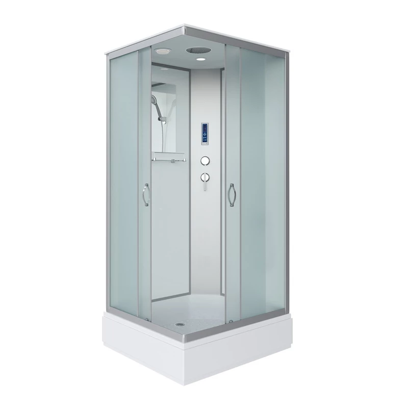 душевая кабина niagara classic ng-33084-14qp 100x80 стекла матовые, профиль серебро