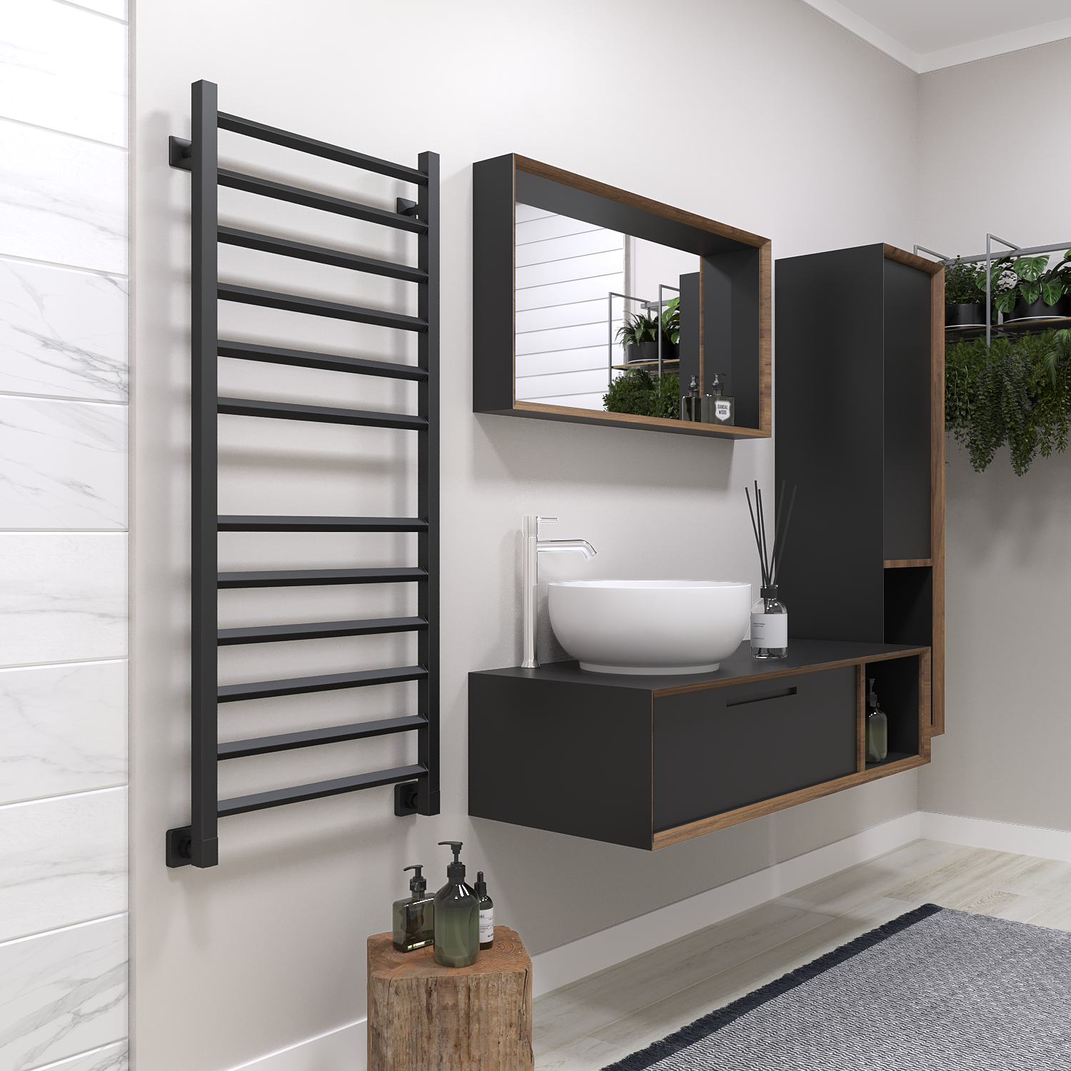 полотенцесушитель водяной stinox sorento 50x120 черный матовый