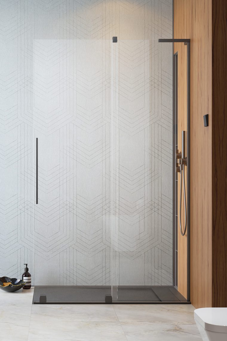 душевой уголок radaway furo sl brushed gunmetal walk-in r 90x200 стекла прозрачные, профиль брашированная оружейная сталь