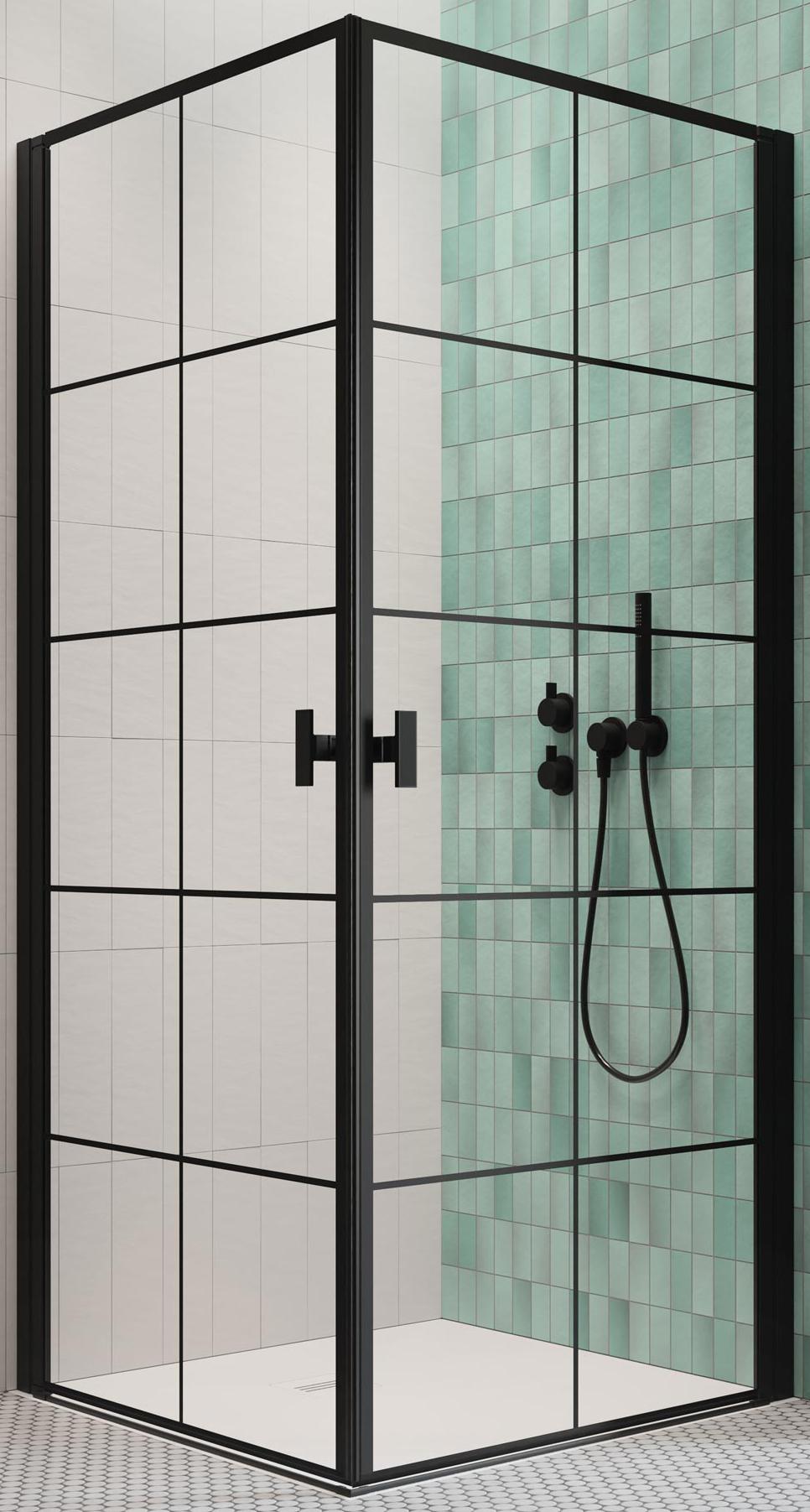 душевой уголок radaway nes black kdd i factory 80 l+kdd i factory 90 r 80x90 стекло прозрачное