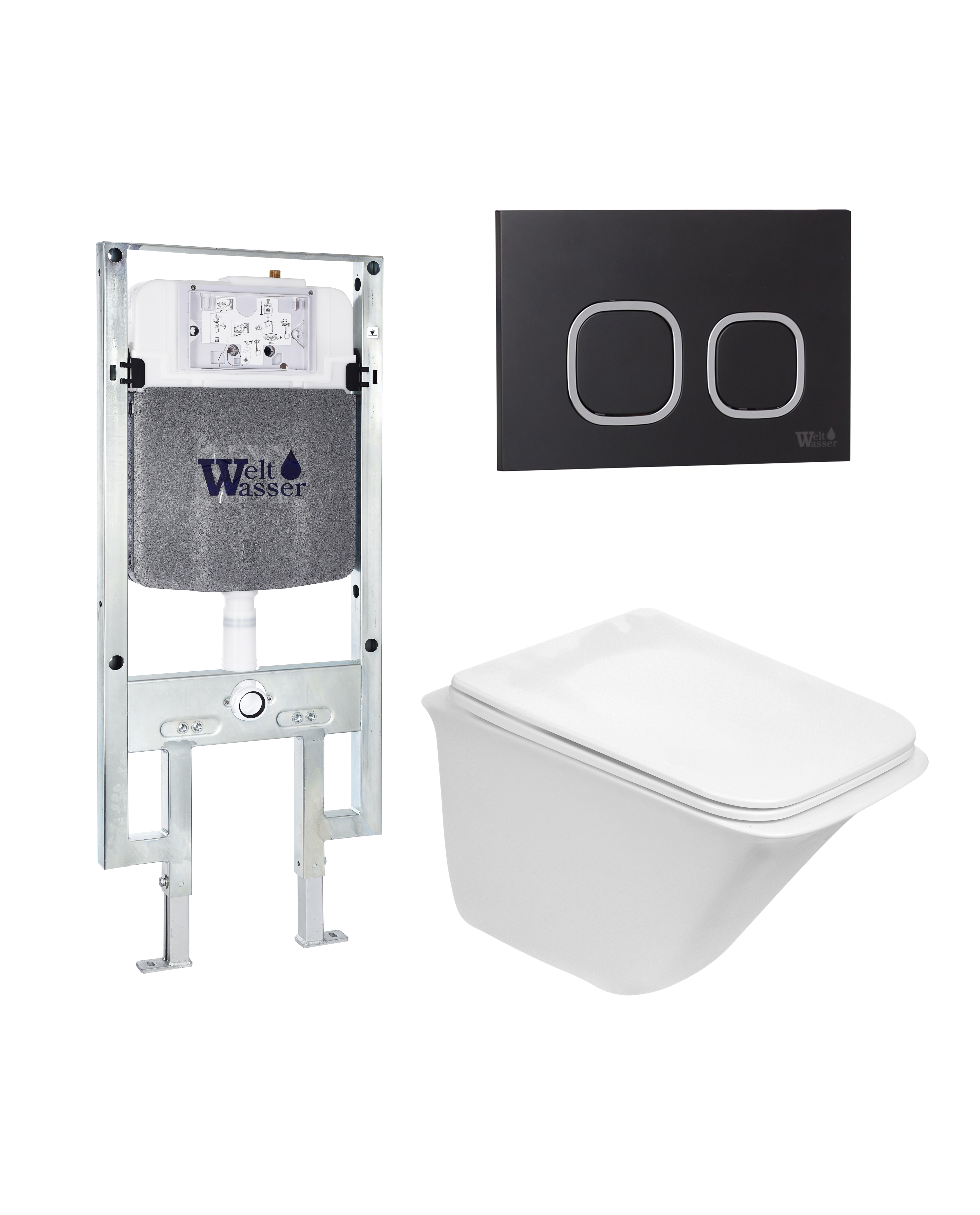 комплект welt-wasser amberg 497 st + rotbach 004 gl-wt + amberg rd-bl с черной клавишей