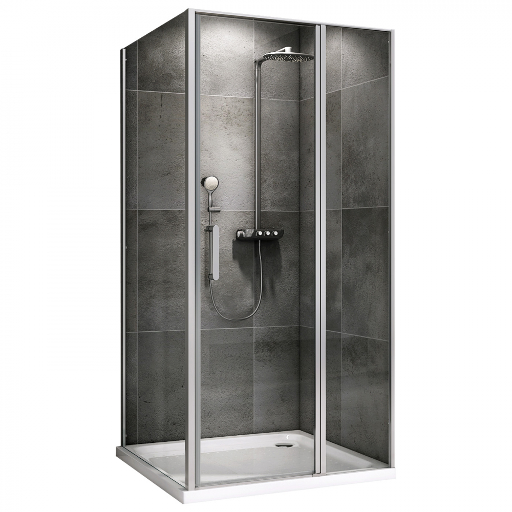душевой уголок abber sonnenstrand ag04120s-s85 120x85 стекла прозрачные, профиль хром