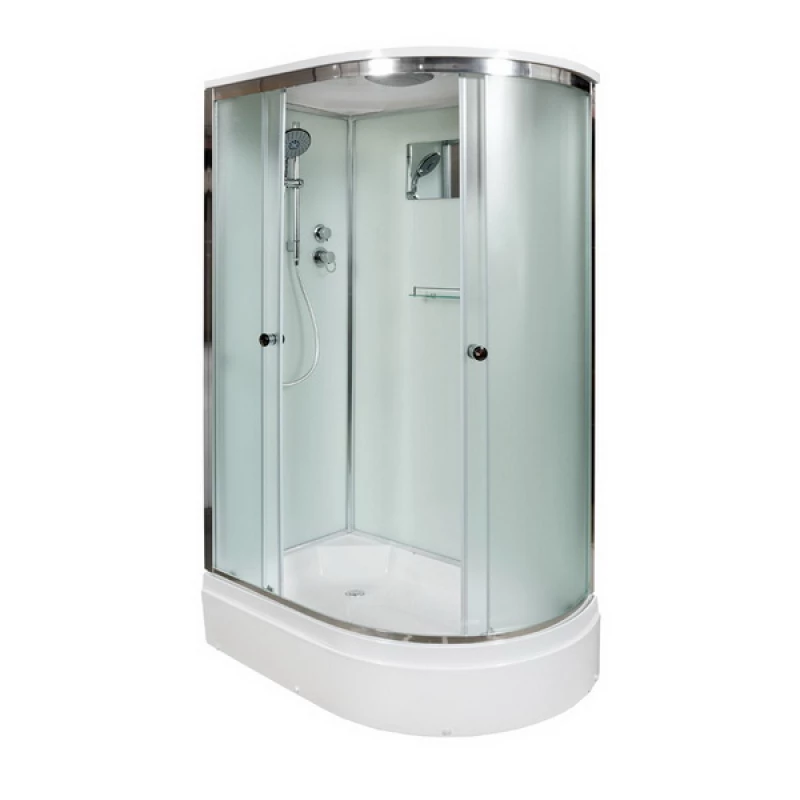 душевая кабина deto d272sl 120x80 стекла матовые, профиль хром (левая)