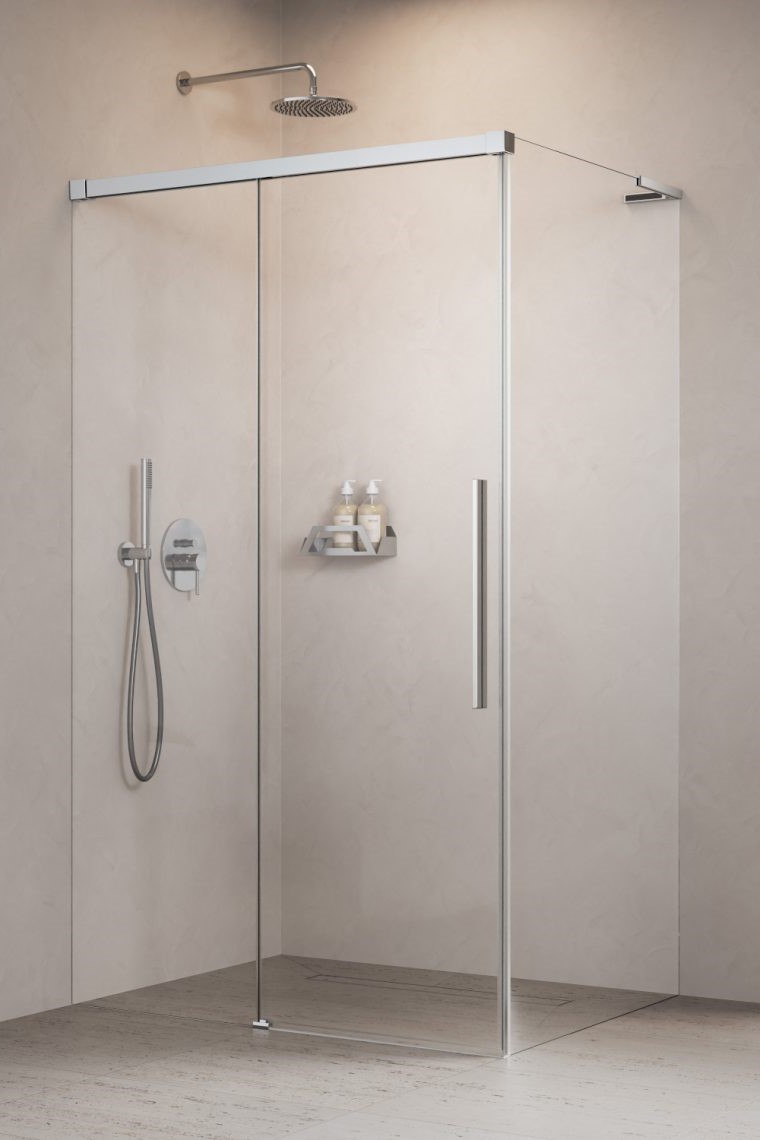 душевой уголок radaway idea 8 ql xl kdj 110x70 левый, стекла прозрачные, профиль хром