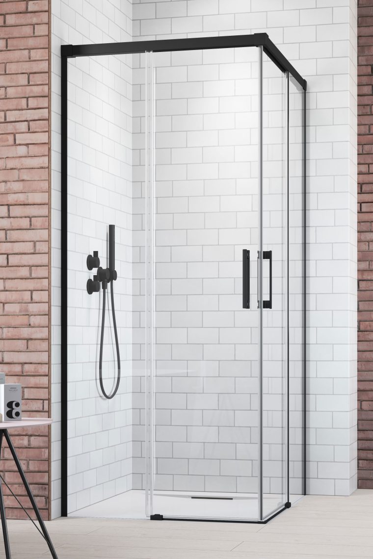 душевой уголок radaway idea black kdd 70x90 стекла прозрачные, профиль черный