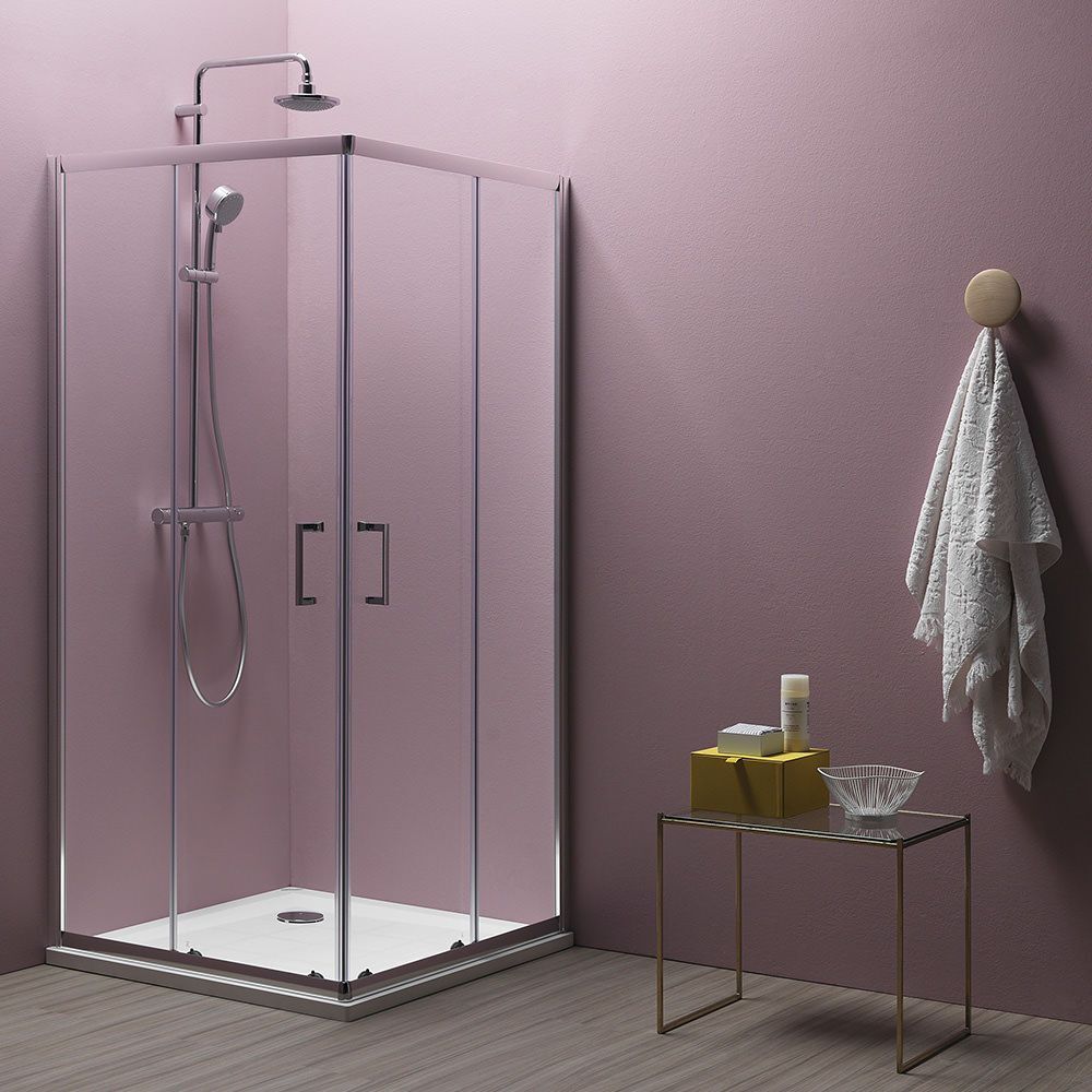 душевой уголок kolpa-san eco quat tkk 80x80 прозрачные стекла / профиль хром