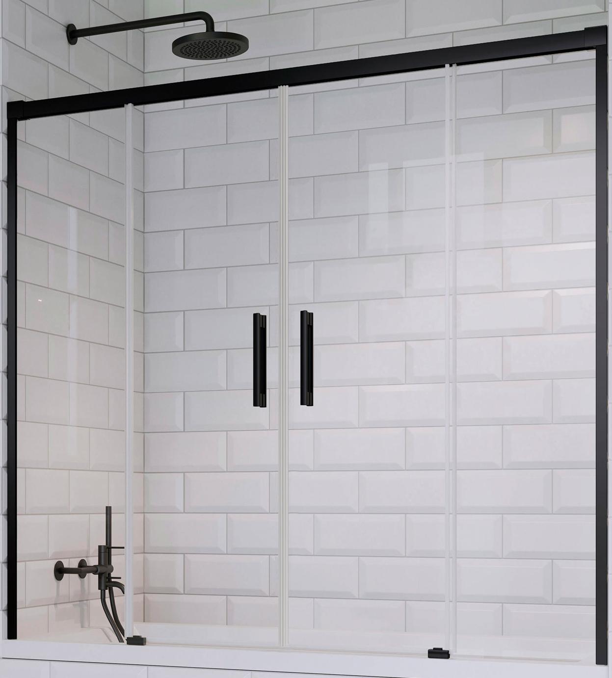 шторка на ванну radaway idea black pn dwd 140 (прозрачное)