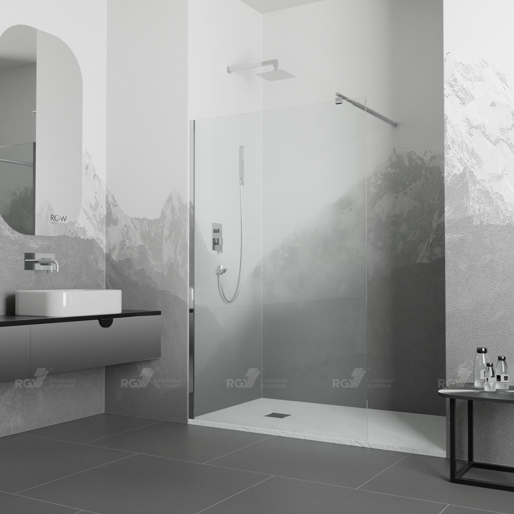 душевой уголок rgw walk-in wa-002 35100210-21 100x195 стекло матовое, профиль хром