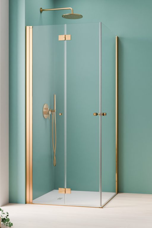 душевой уголок radaway nes gold kdd b + kdd i 90x80 левый, стекла прозрачные, профиль золото