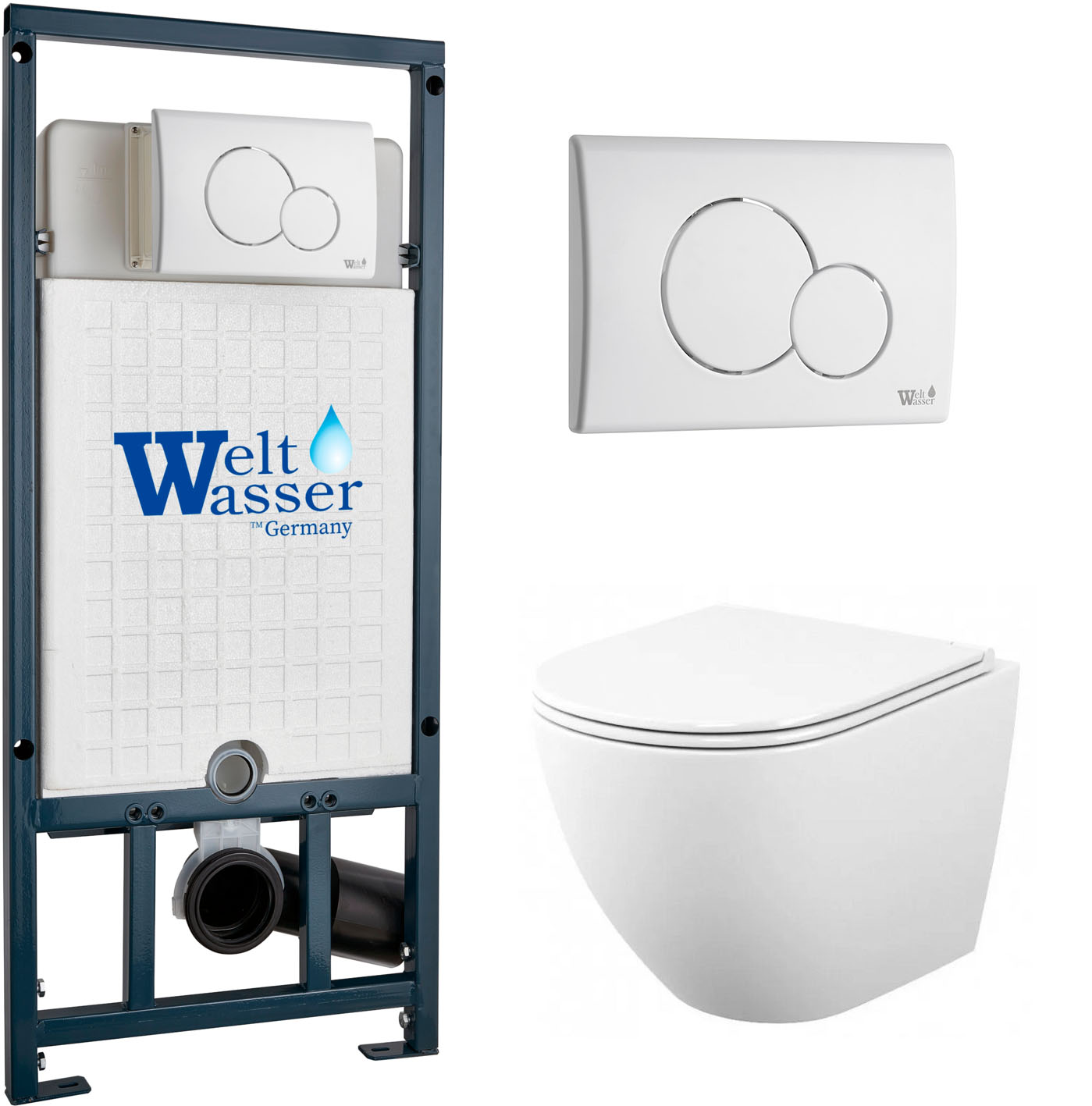 комплект инсталляции welt-wasser marberg 507 rd с клавишей смыва wt и унитазом teymi t40102