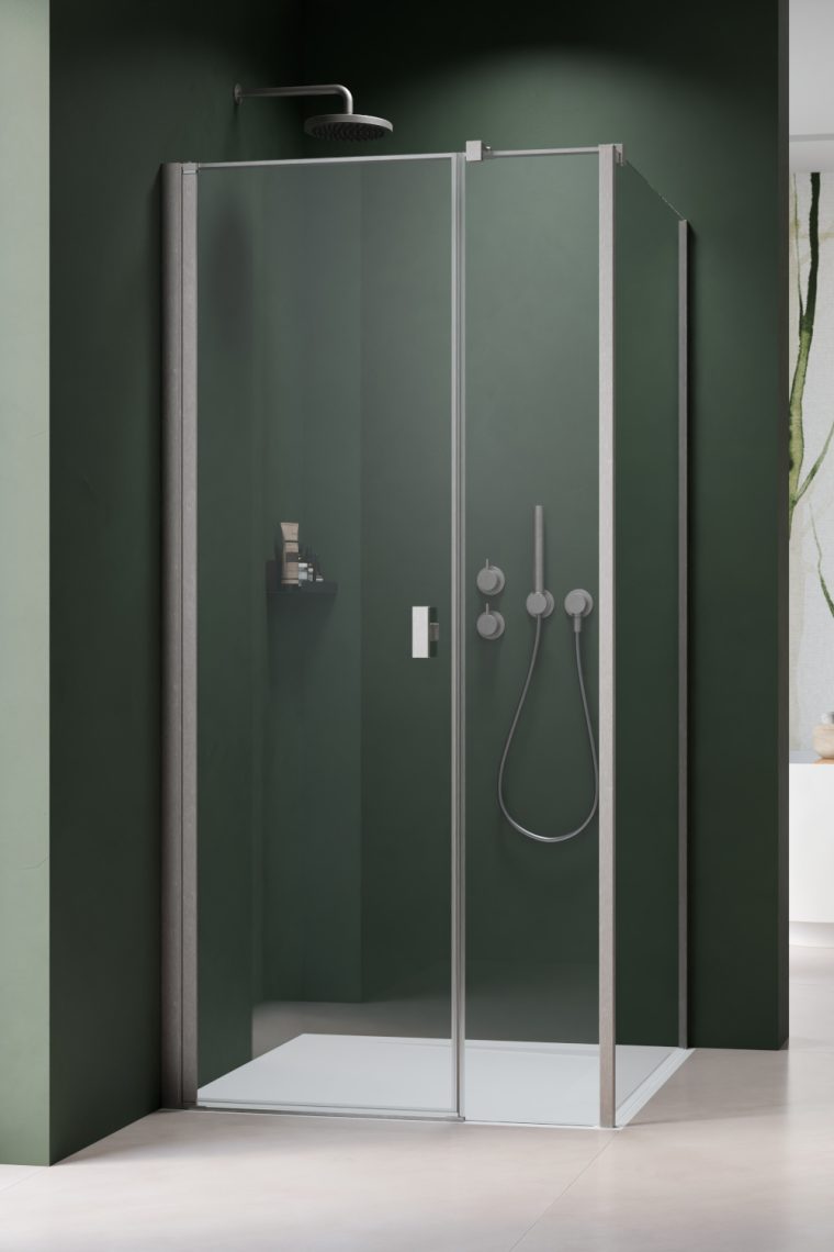 душевой уголок radaway nes brushed nickel kds i 120x100 левый, стекла прозрачные, профиль брашированный никель