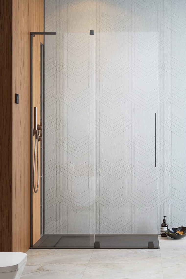 душевой уголок radaway furo sl brushed gunmetal walk-in l 120x200 стекла прозрачные, профиль брашированная оружейная сталь