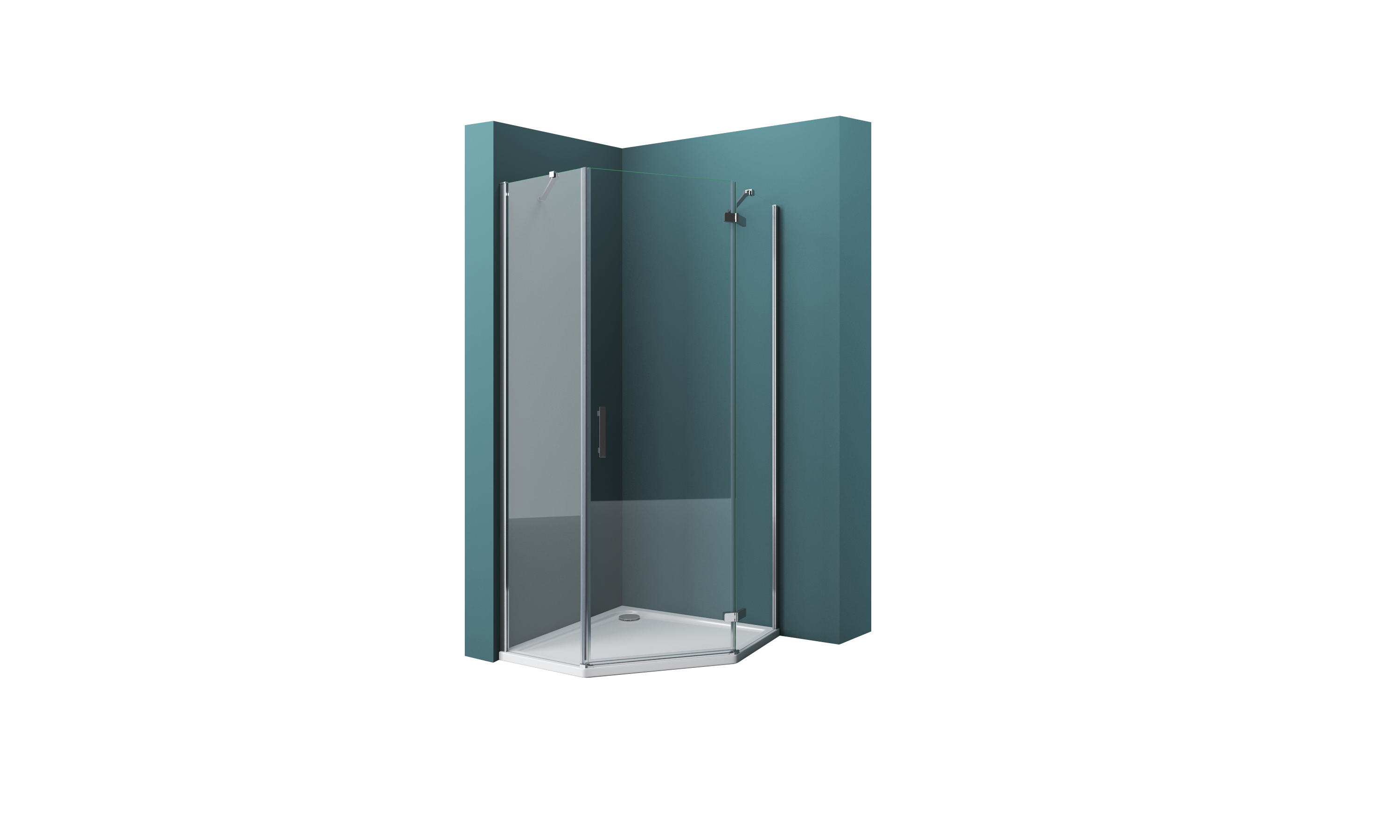 душевой уголок belbagno kraft-p-1-90-c-cr 90x90 стекла прозрачные, профиль хром