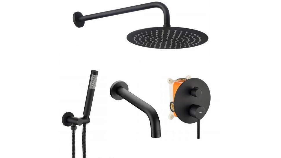душевая система скрытого монтажа rea lungo black rea-p4112 черный