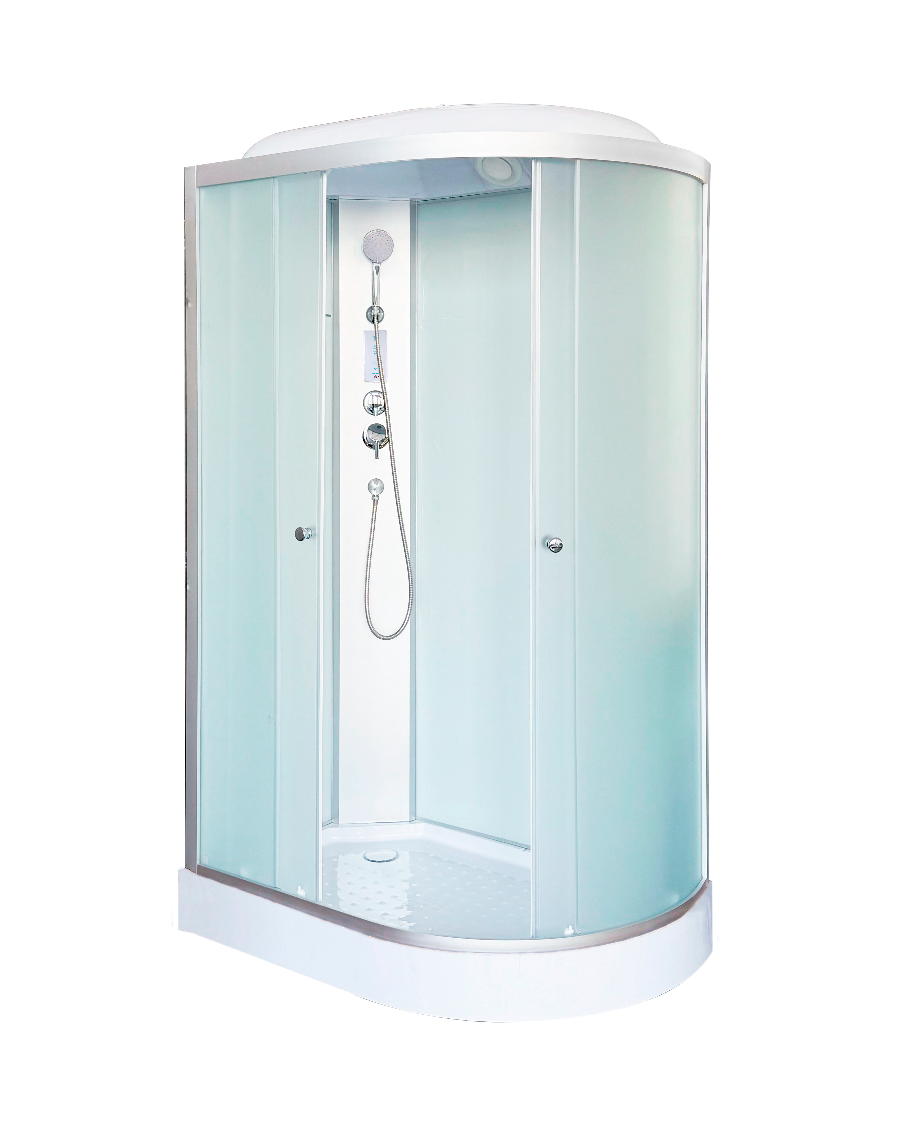 душевая кабина detolm902lel 120x80 левый, стекла матовые, профиль хром