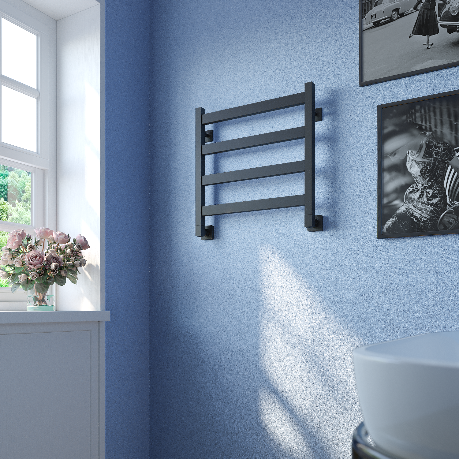 полотенцесушитель водяной stinox verona 50x50 черный матовый