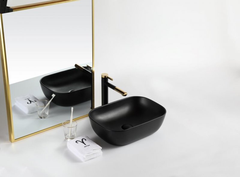 умывальник накладной belbagno bb1302-h301 50x40 чёрный матовый