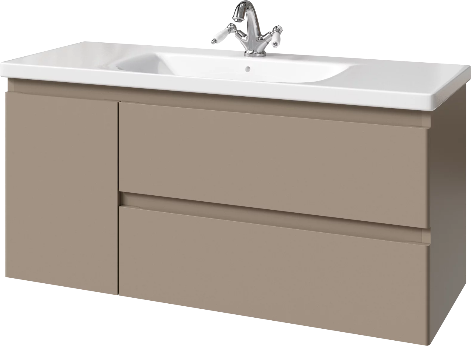 тумба подвесная caprigo forte 120 36117l-sf004 коричневый матовый