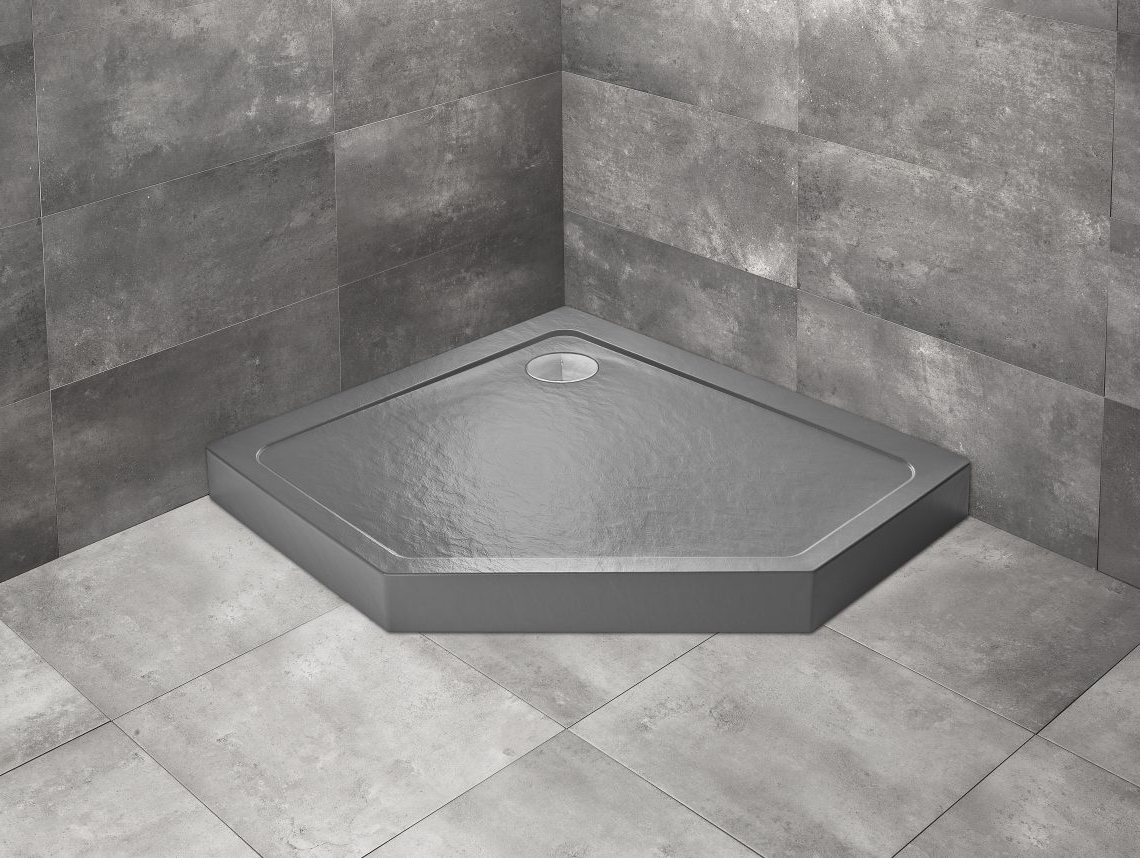 душевой поддон radaway doros pt e compact 100x90 stone anthracite левый