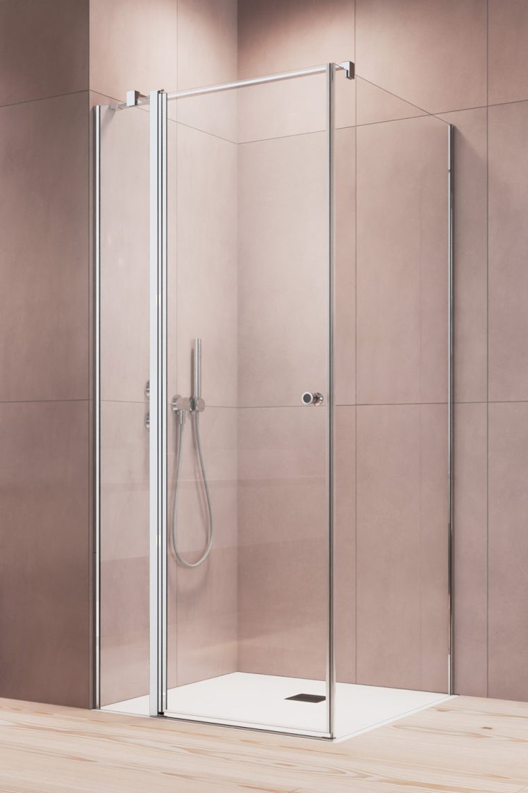 душевой уголок radaway eos kdj ii 100 100x90 левый, стекла прозрачные, профиль хром