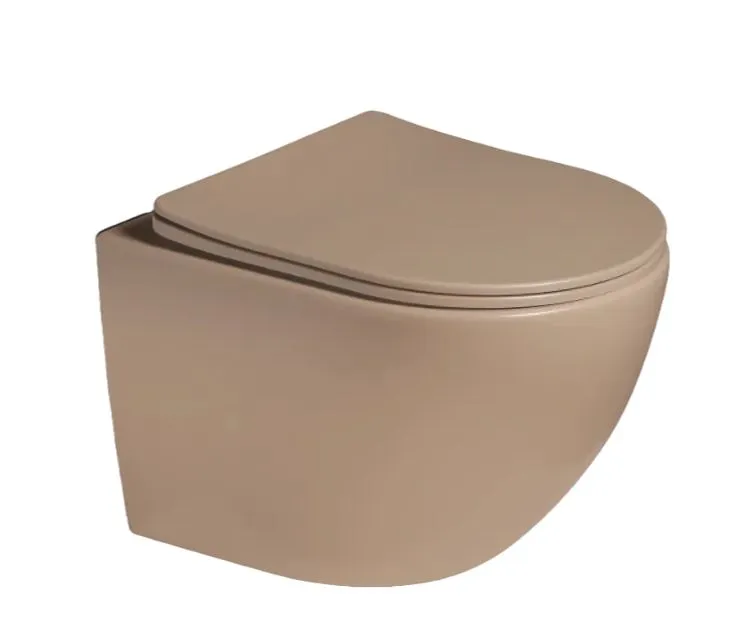 унитаз подвесной santiline sl-5102 36,5x48,5 сиденье duroplast, микролифт, коричневый матовый