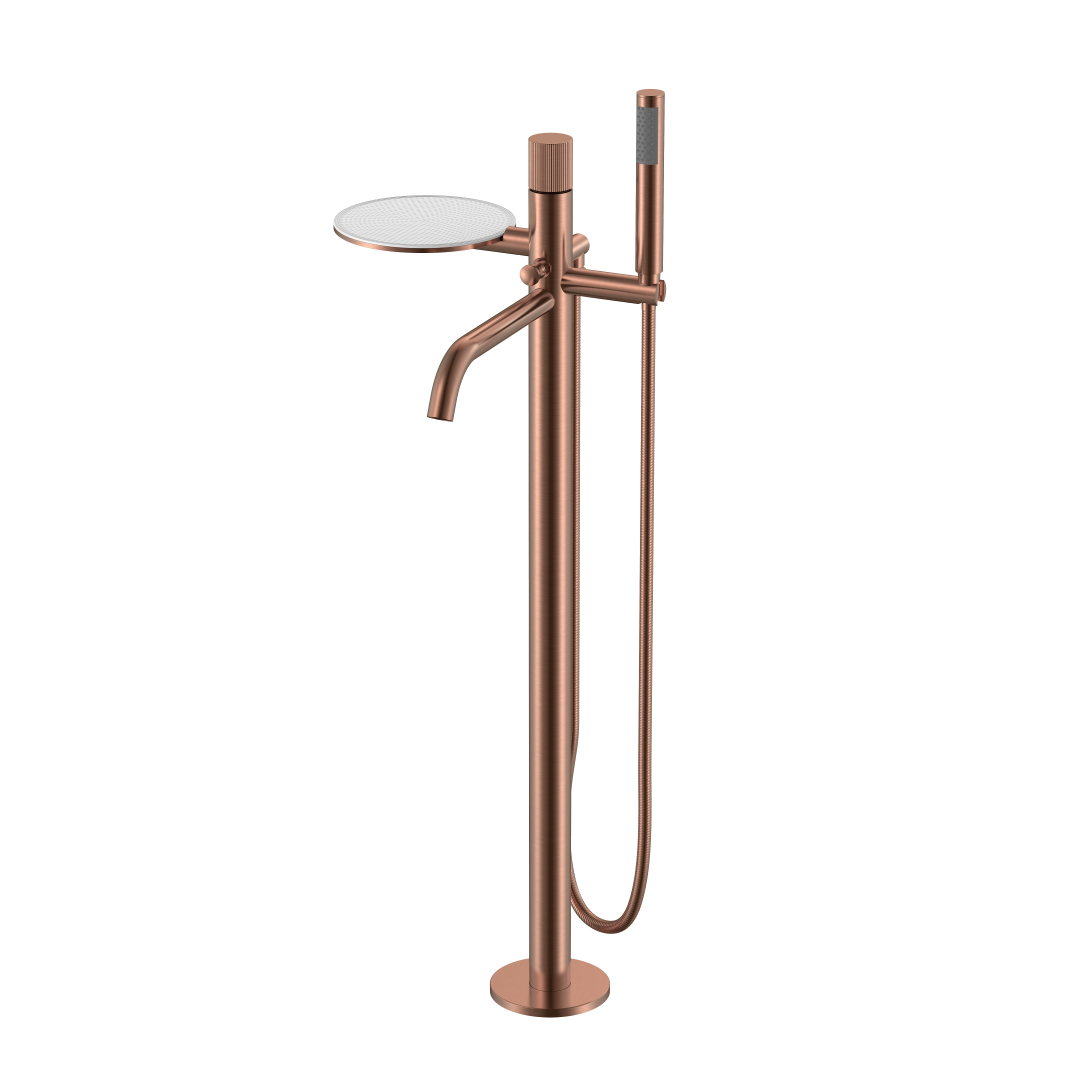 смеситель напольный boheme stick copper brushed 129-cb.3 ручка linea