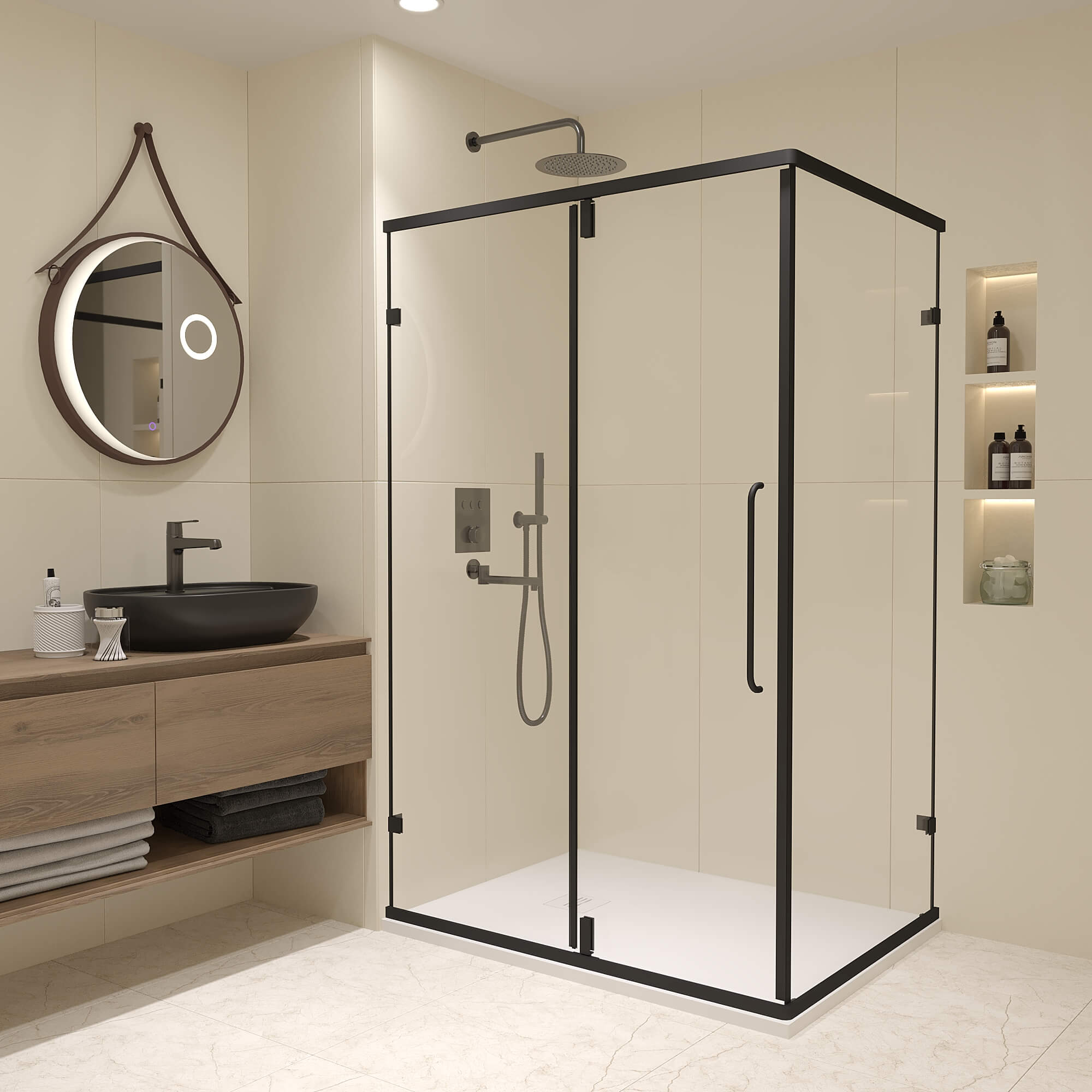 душевой уголок rgw classic cl-46b 120x90 прозрачное стекло / профиль черный