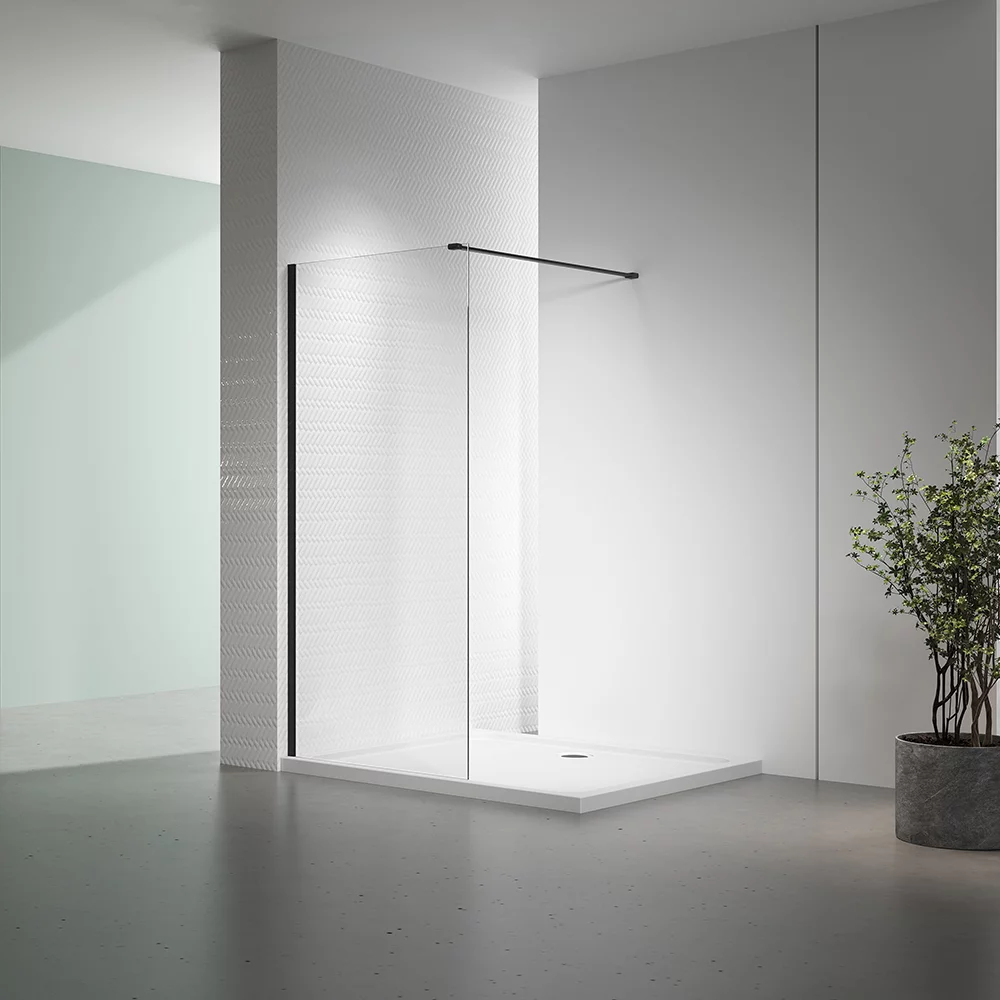 душевой уголок veconi kr72b 120x200 стекло прозрачное, профиль черный