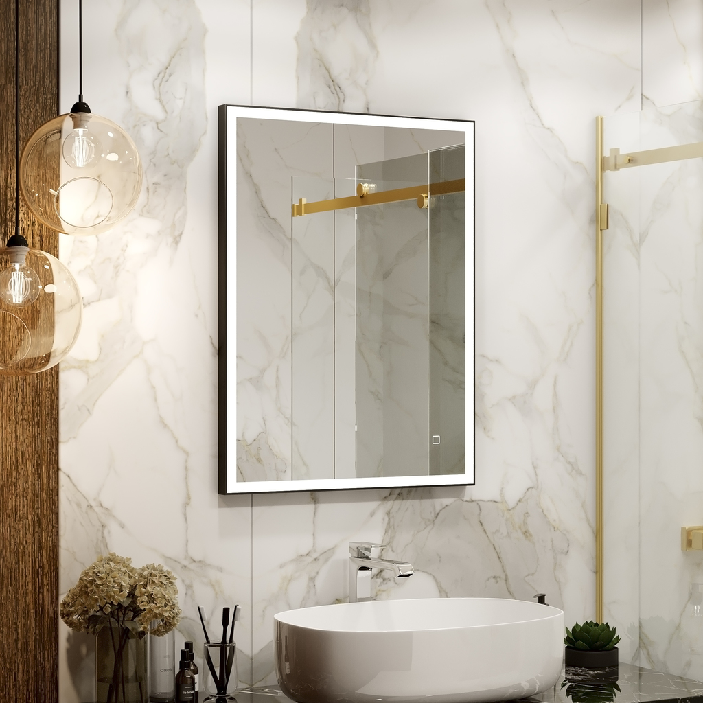 зеркало континент solid black led 90x80 с подсветкой