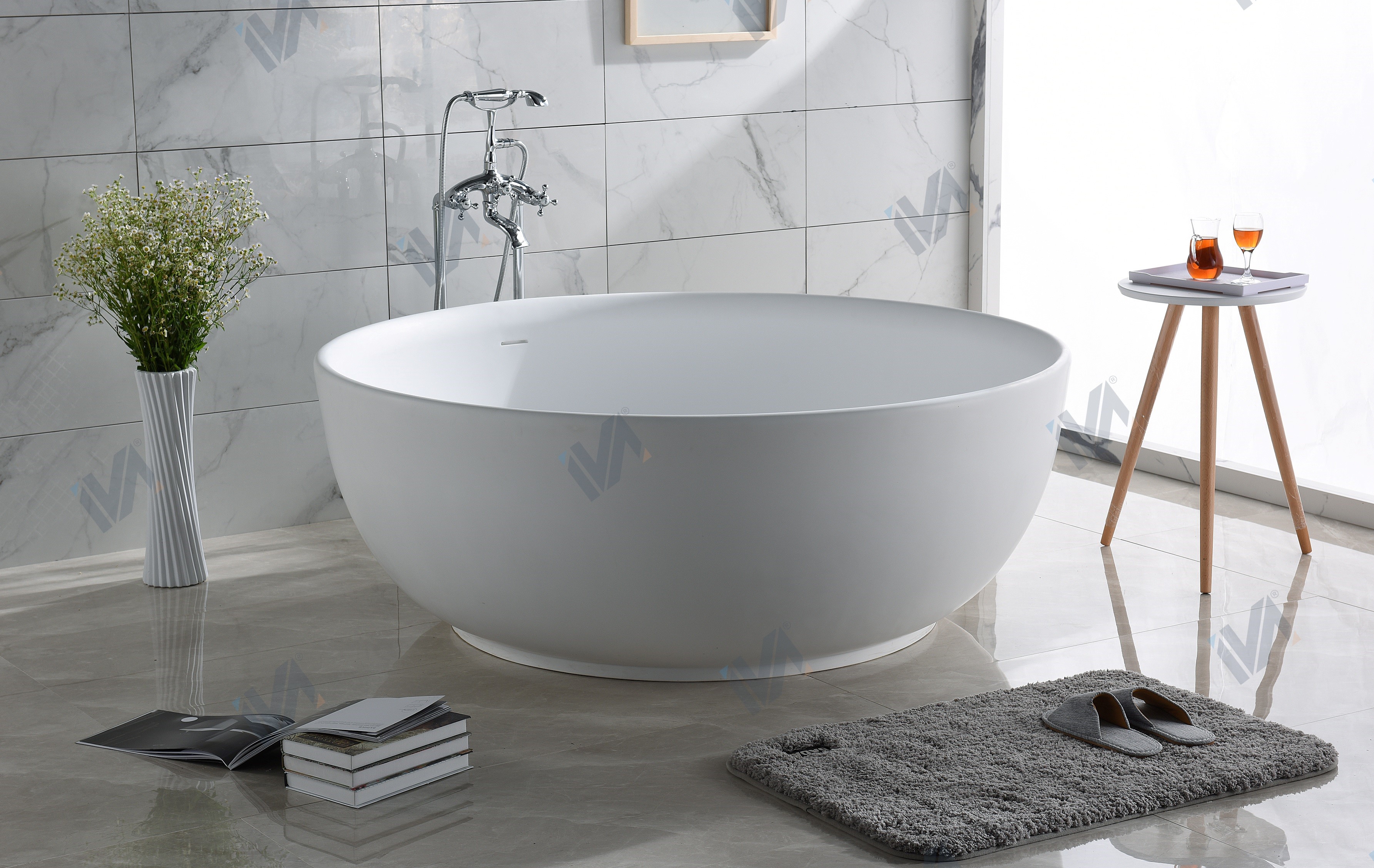 ванна из искусственного камня iva bs601150 150x150 белый