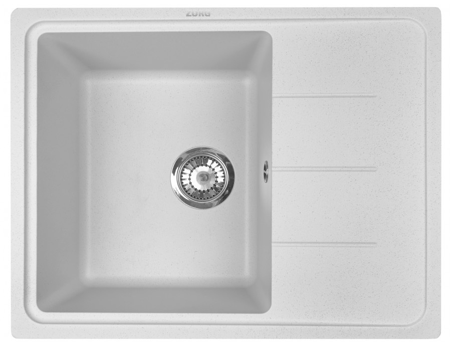 кухонная мойка zorg torino 61,5x50 белый камень