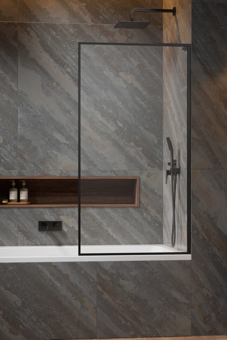 шторка на ванну radaway modo f sl brushed gunmetal pnj ii 100x151 правая, профиль брашированная оружейная сталь