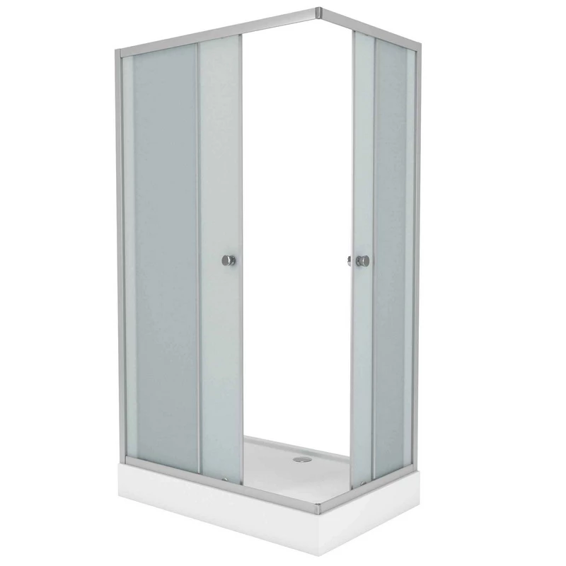 душевой уголок niagara ng-118-14q 110x80 стекла матовые, профиль серебро