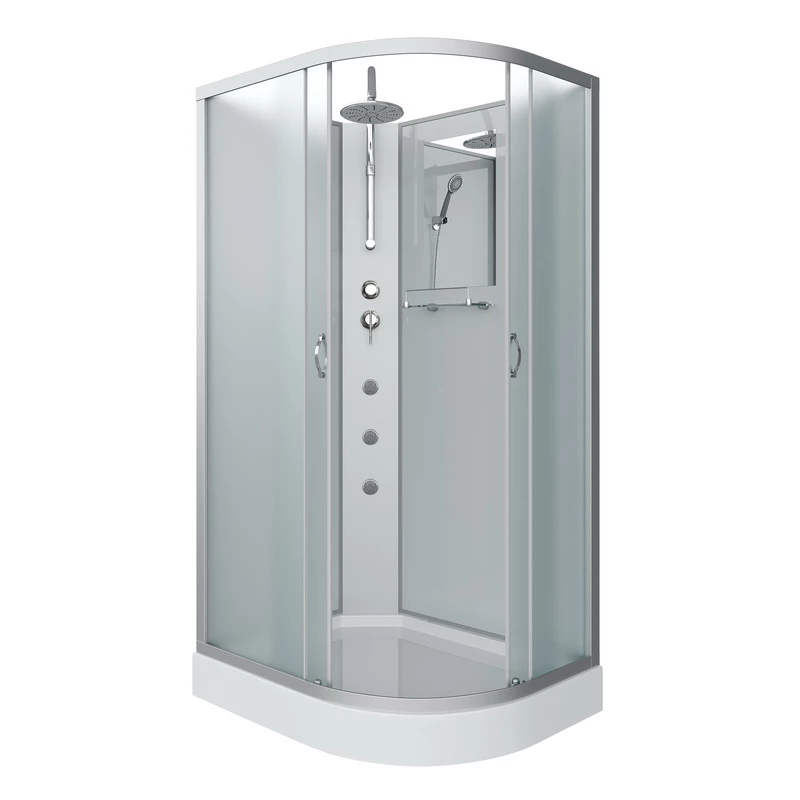 душевая кабина niagara classic ng-3312-14lbktg 120x80 без крыши, стекла матовые, профиль серебро