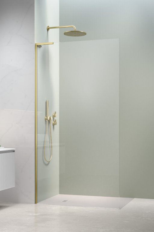 душевой уголок radaway modo sl brushed light gold ii 70x200 левый, стекла прозрачные, профиль брашированное светлое золото