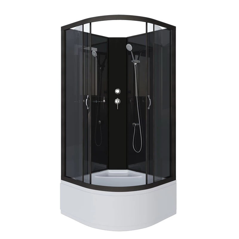 душевая кабина niagara classic ng-6508-14bk 90x90 без крыши, стекла тонированные, профиль черный