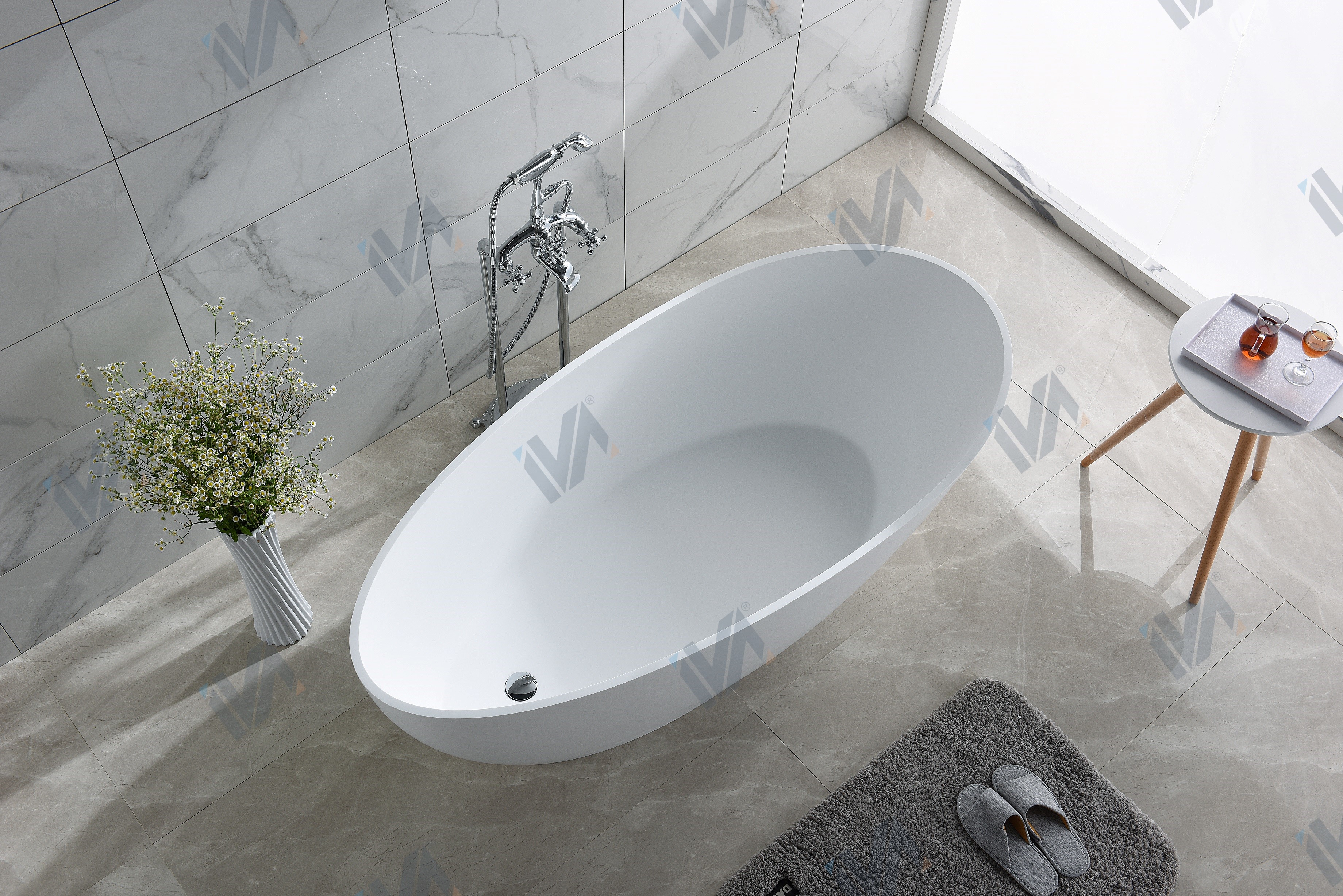 ванна из искусственного камня iva bs201160e 160x75 белый