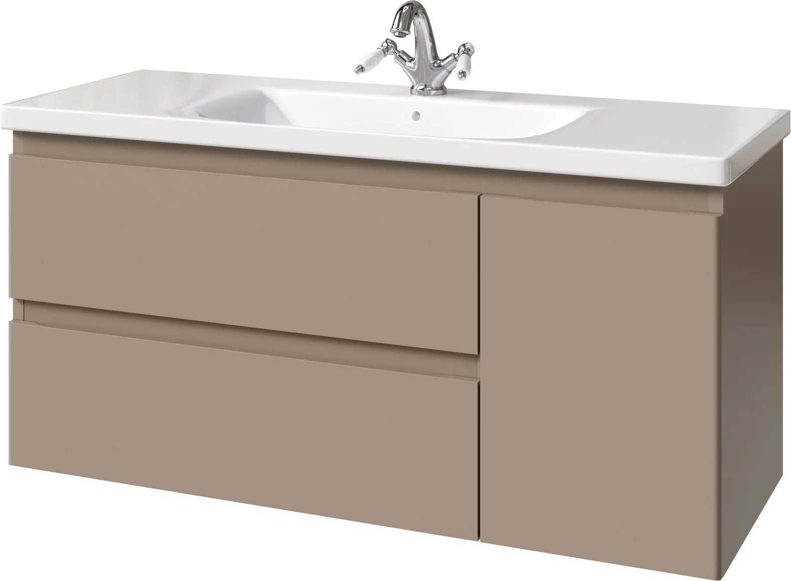 тумба подвесная caprigo forte 120 36117r-sf004 коричневый матовый