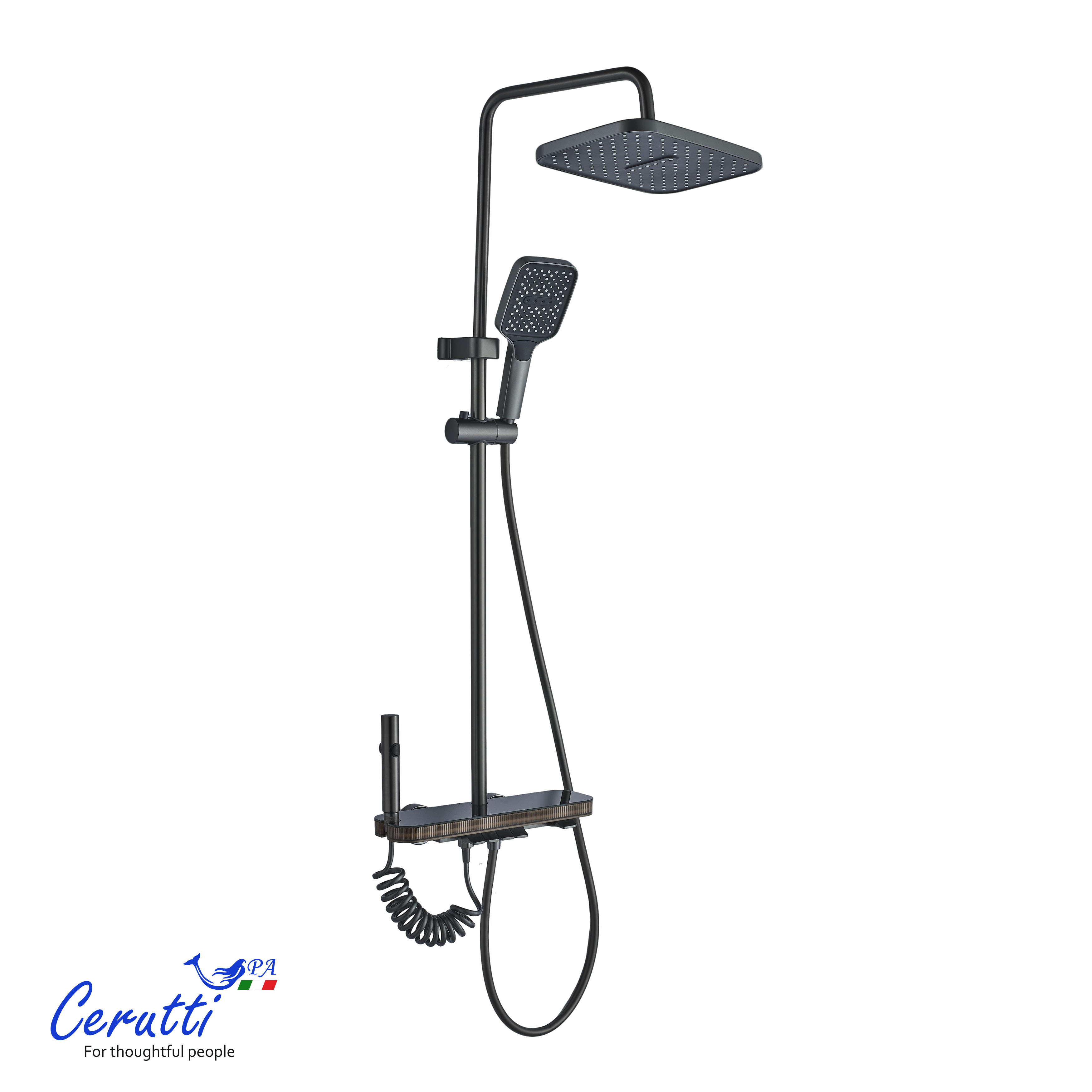 душевая стойка ceruttispa loreto графит
