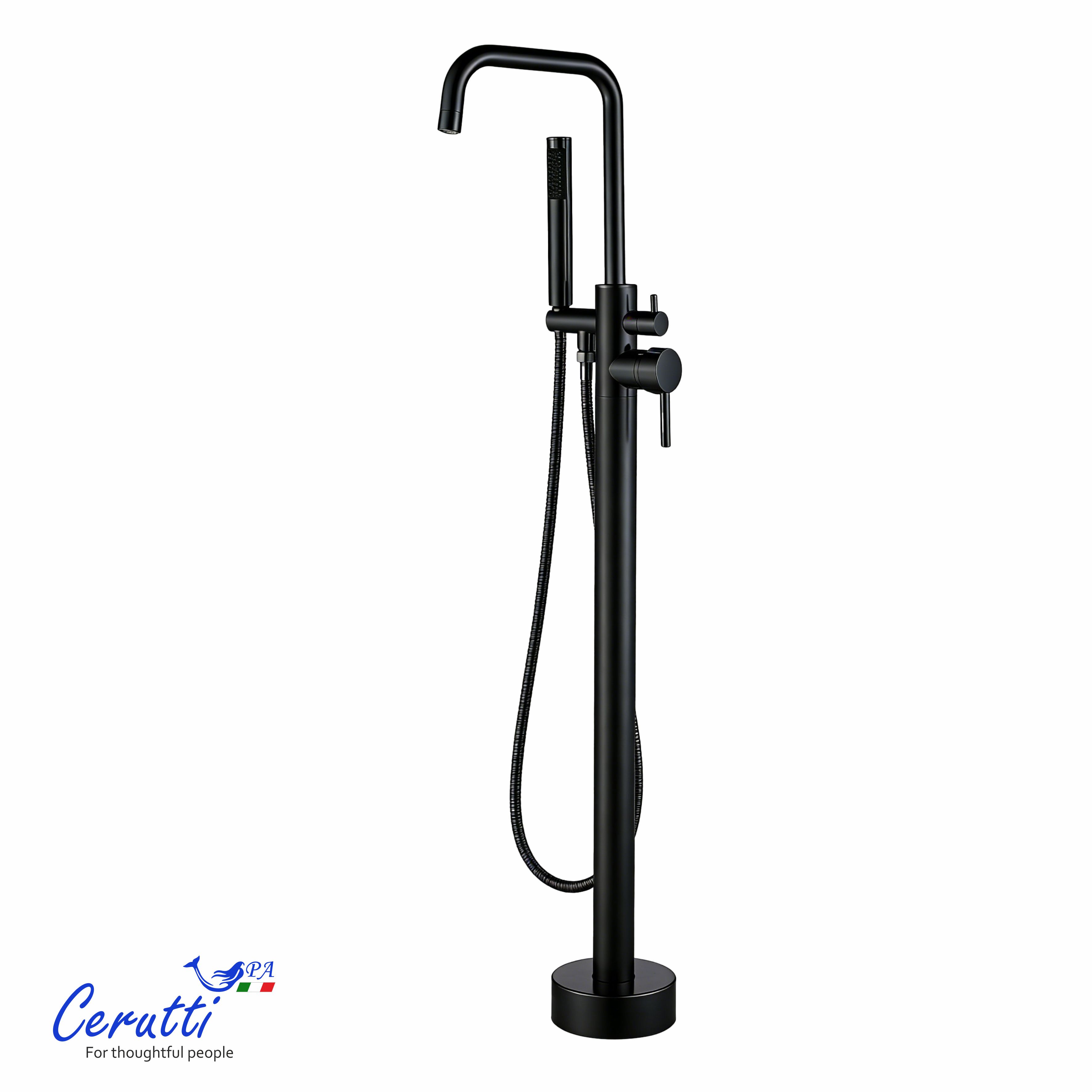 смеситель для ванны ceruttispa afra b ct12116 черный матовый